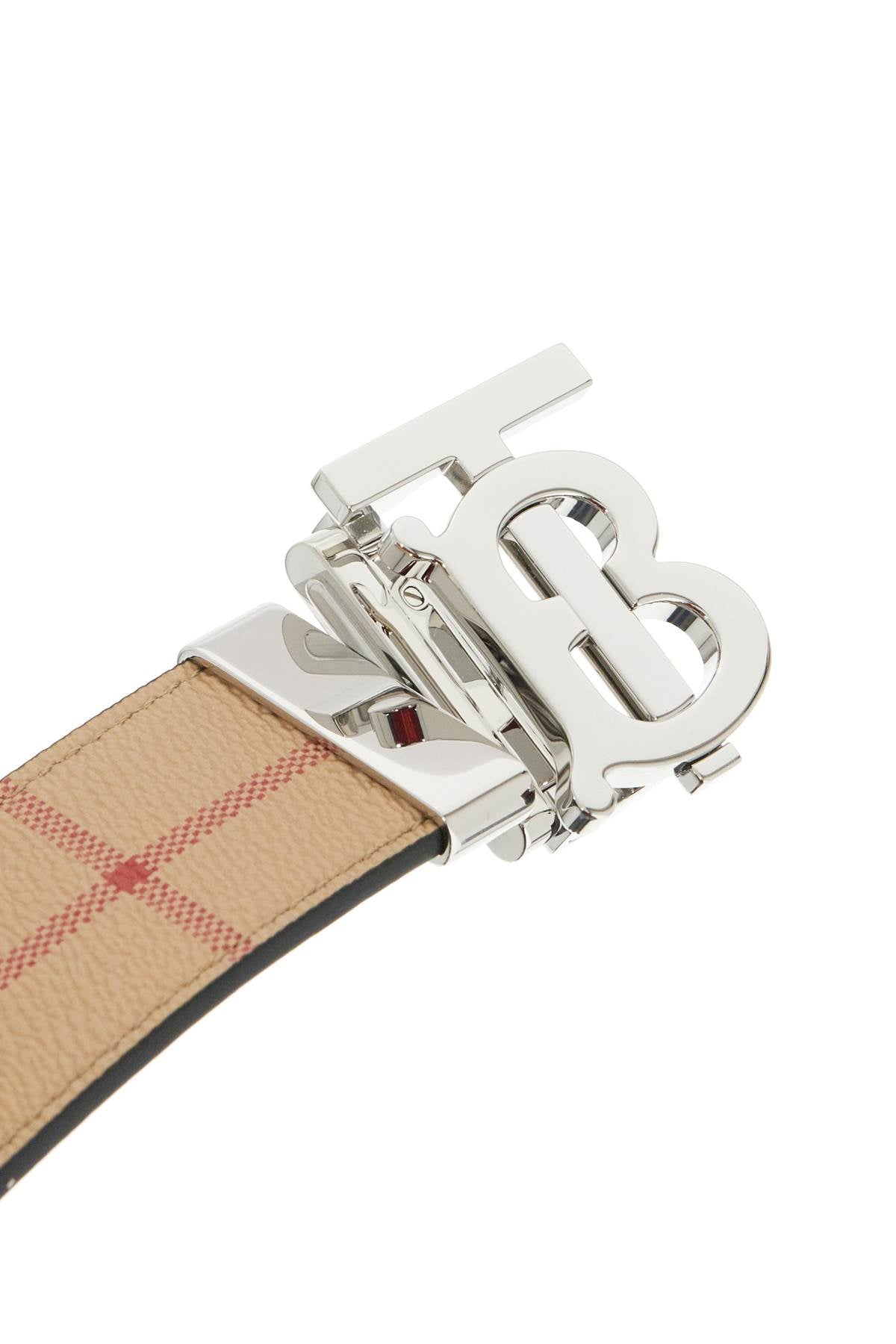 Burberry Check Reversible Leather Belt with Monogram Buckle image 2