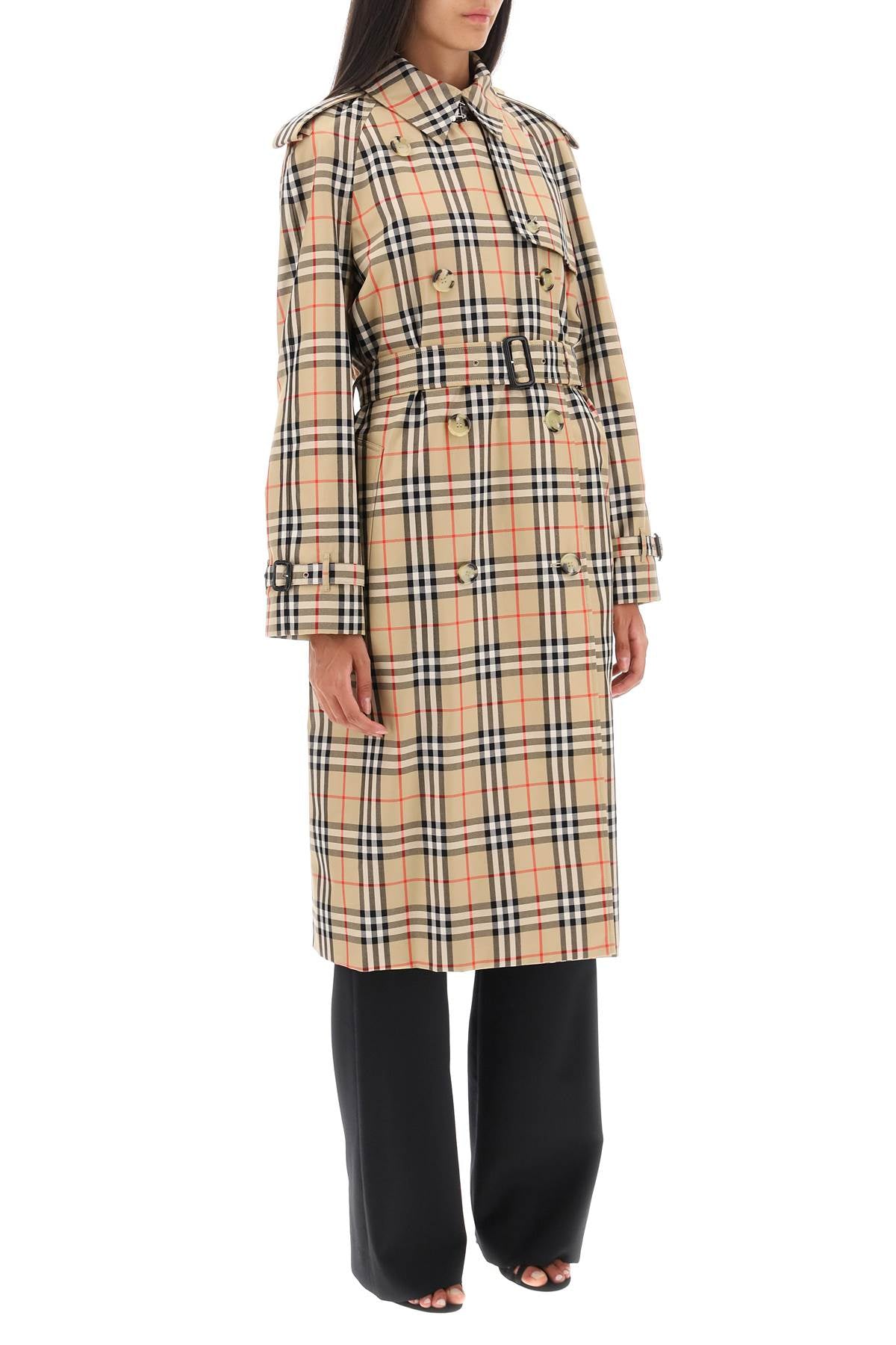 Burberry check trench coat image 1