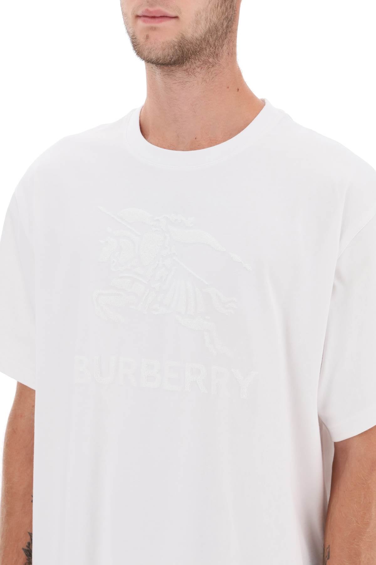 Burberry ekd embroidery 'raynerton' oversized t-shirt image 3