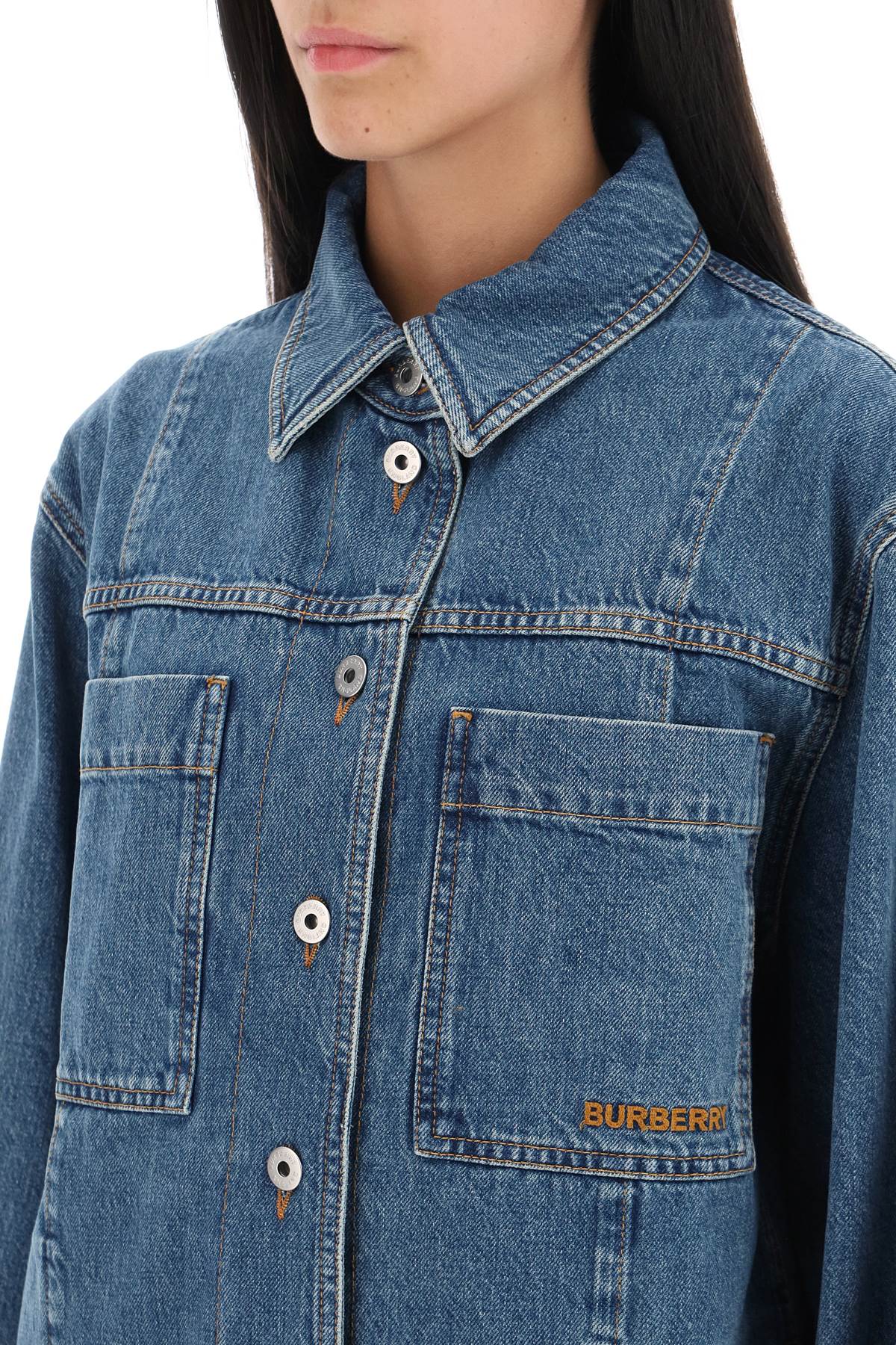 Burberry 'bensen' denim overshirt image 3