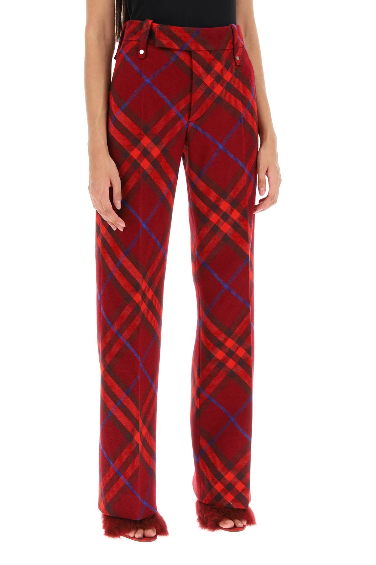 burberry check wool pants image 1