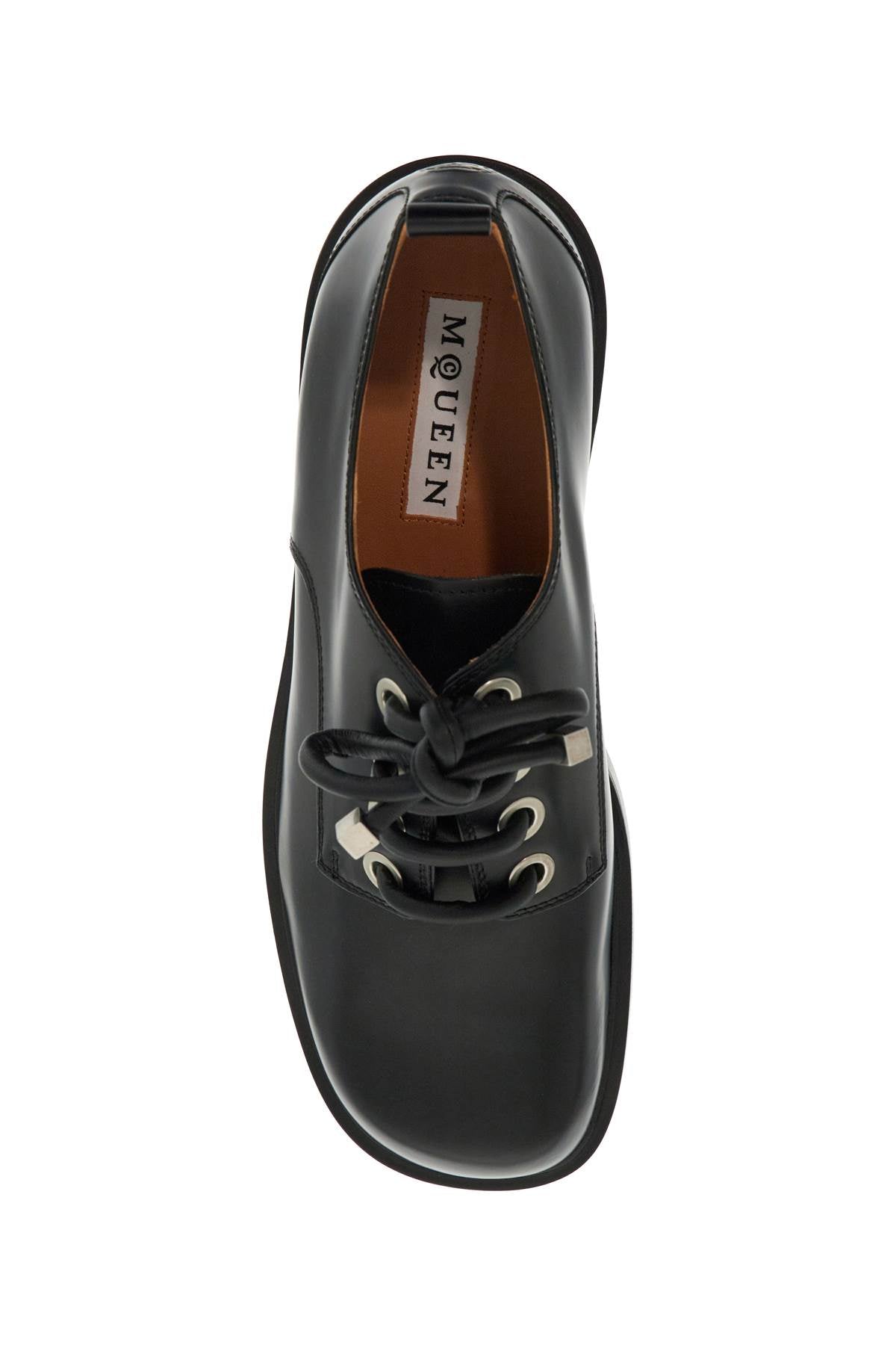 Alexander McQueen Oversized Lace-Up Leather Sneakers with Skull Detail image 1