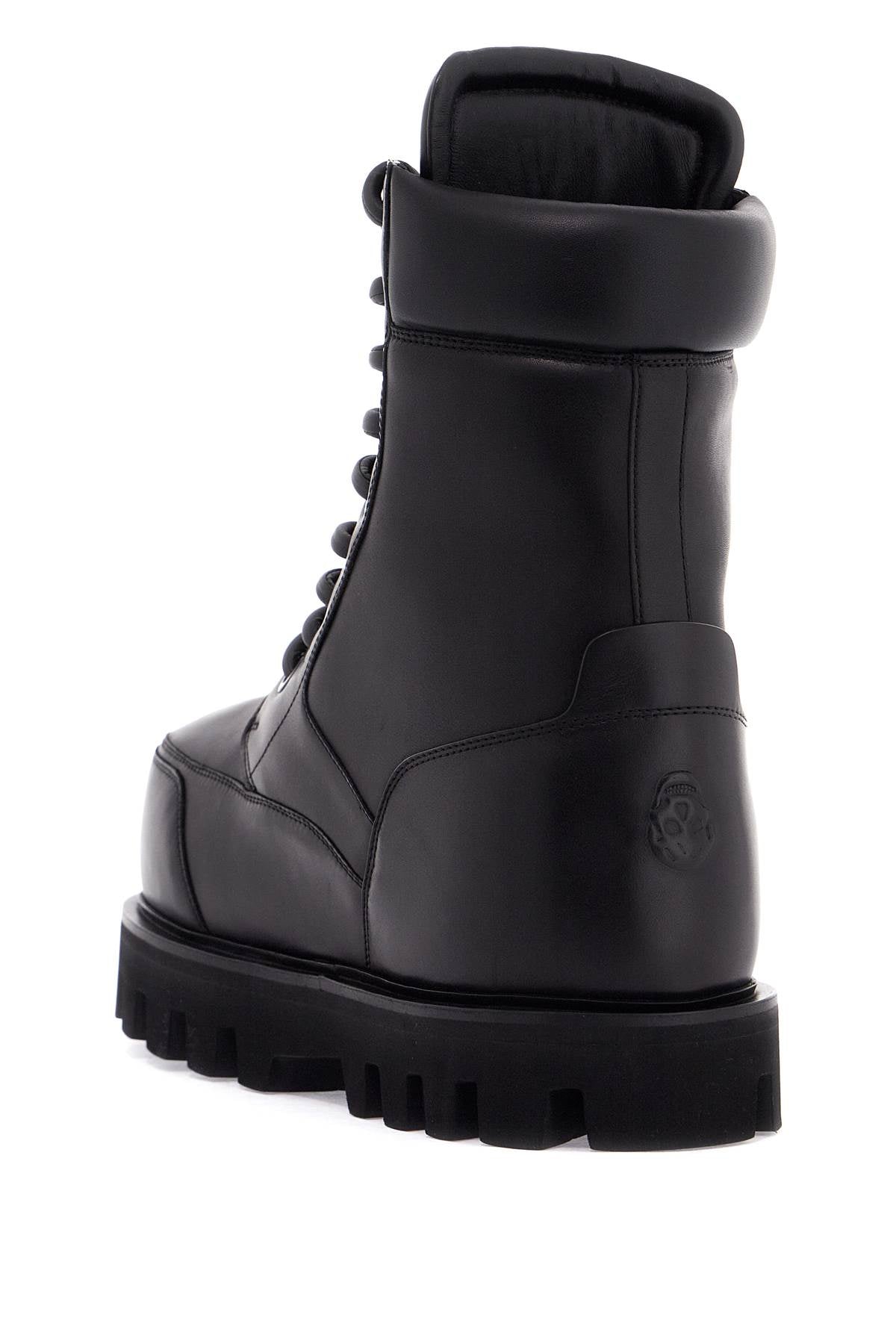 Alexander McQueen Leather Combat Boots with Skull Detail image 2