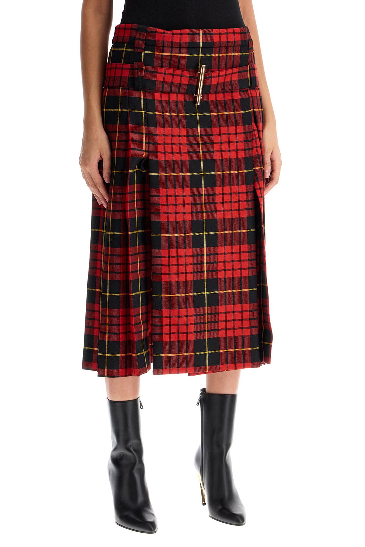 Alexander Mcqueen plaid pleated skirt with image 1