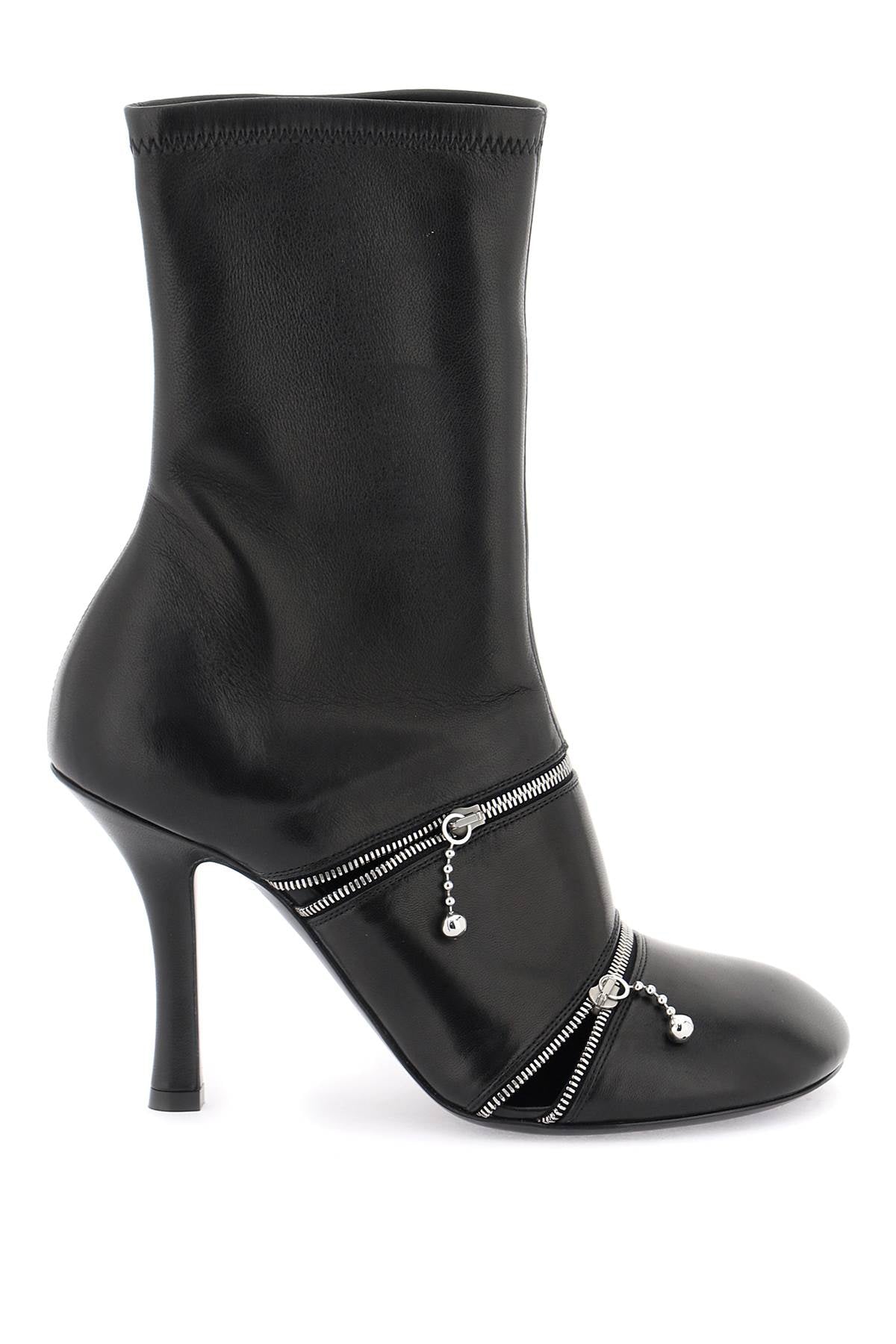 Burberry leather peep ankle boots image 0