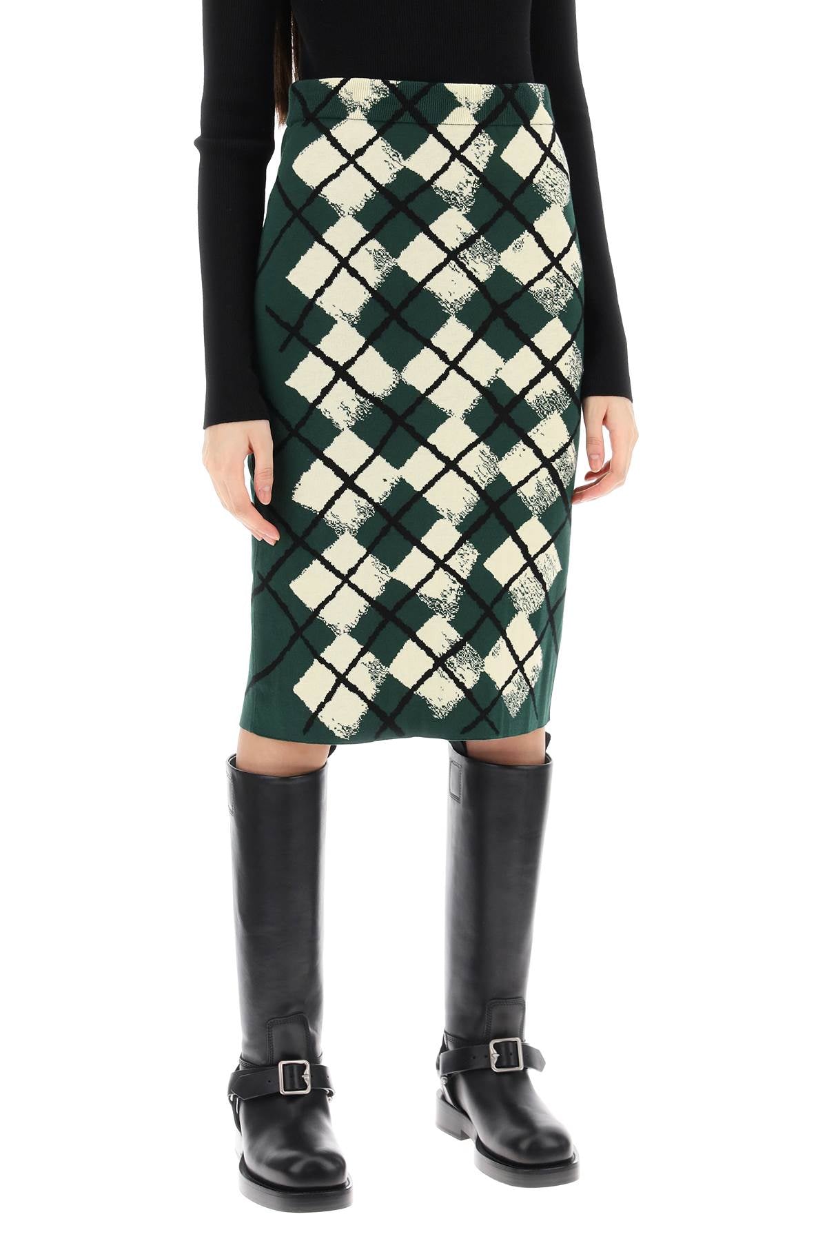 Burberry "knitted diamond pattern midi skirt image 1