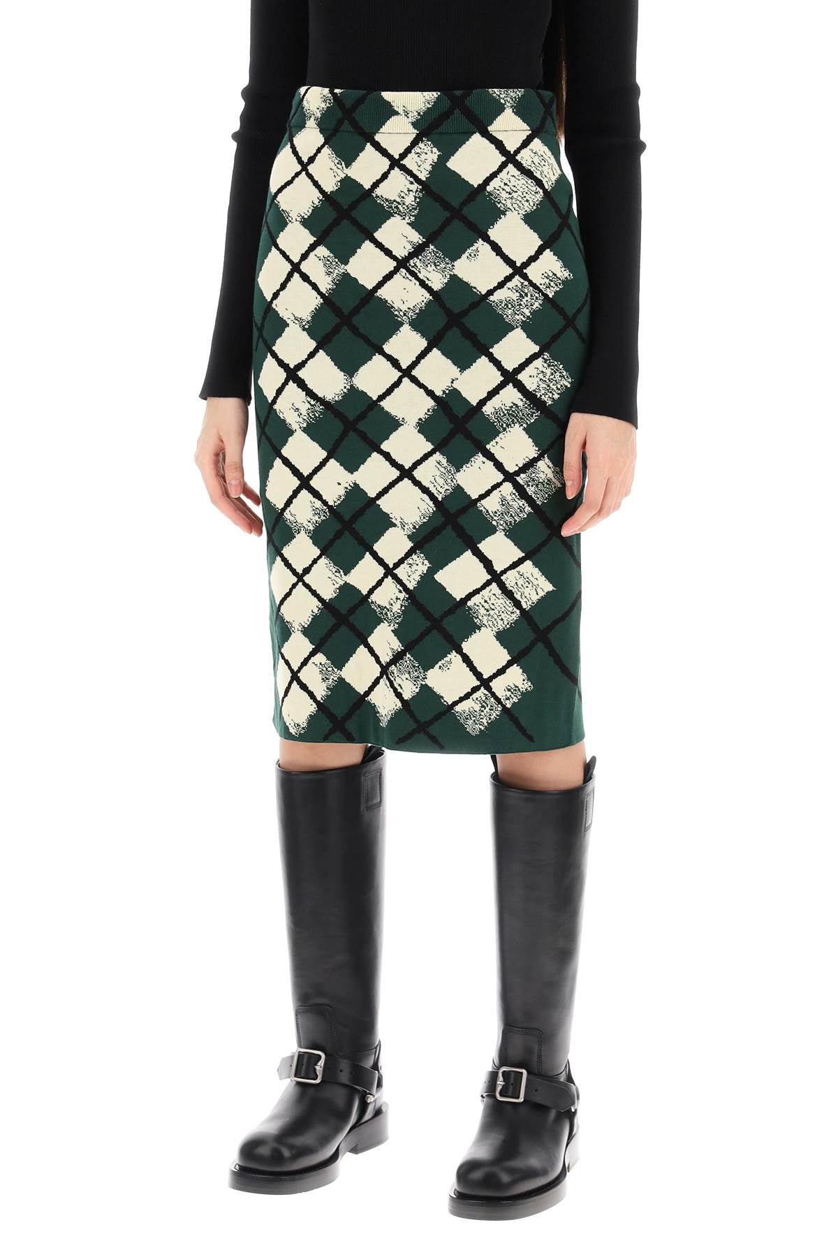 Burberry "knitted diamond pattern midi skirt image 3