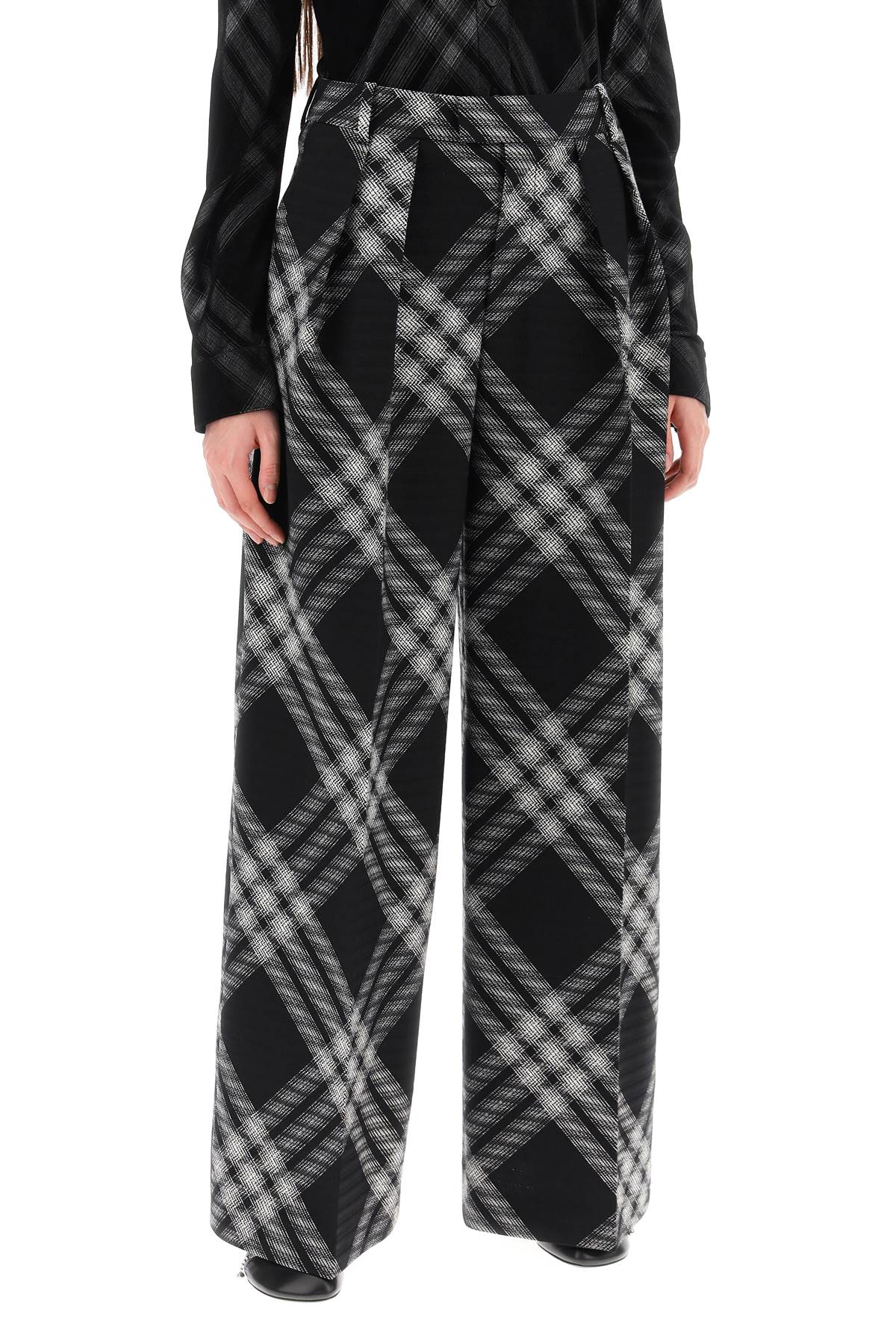 Burberry double pleated checkered palazzo pants image 1