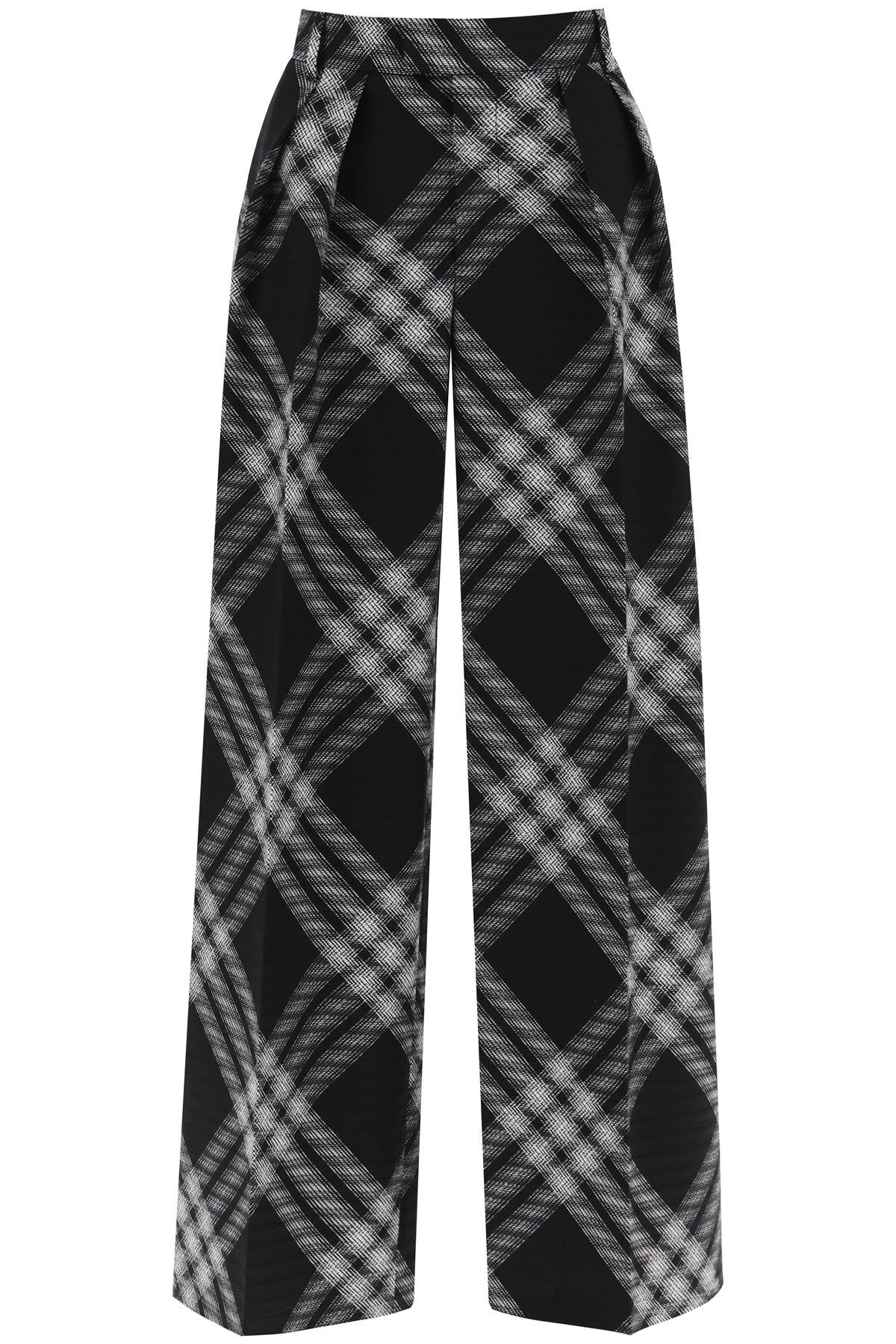 Burberry double pleated checkered palazzo pants image 0