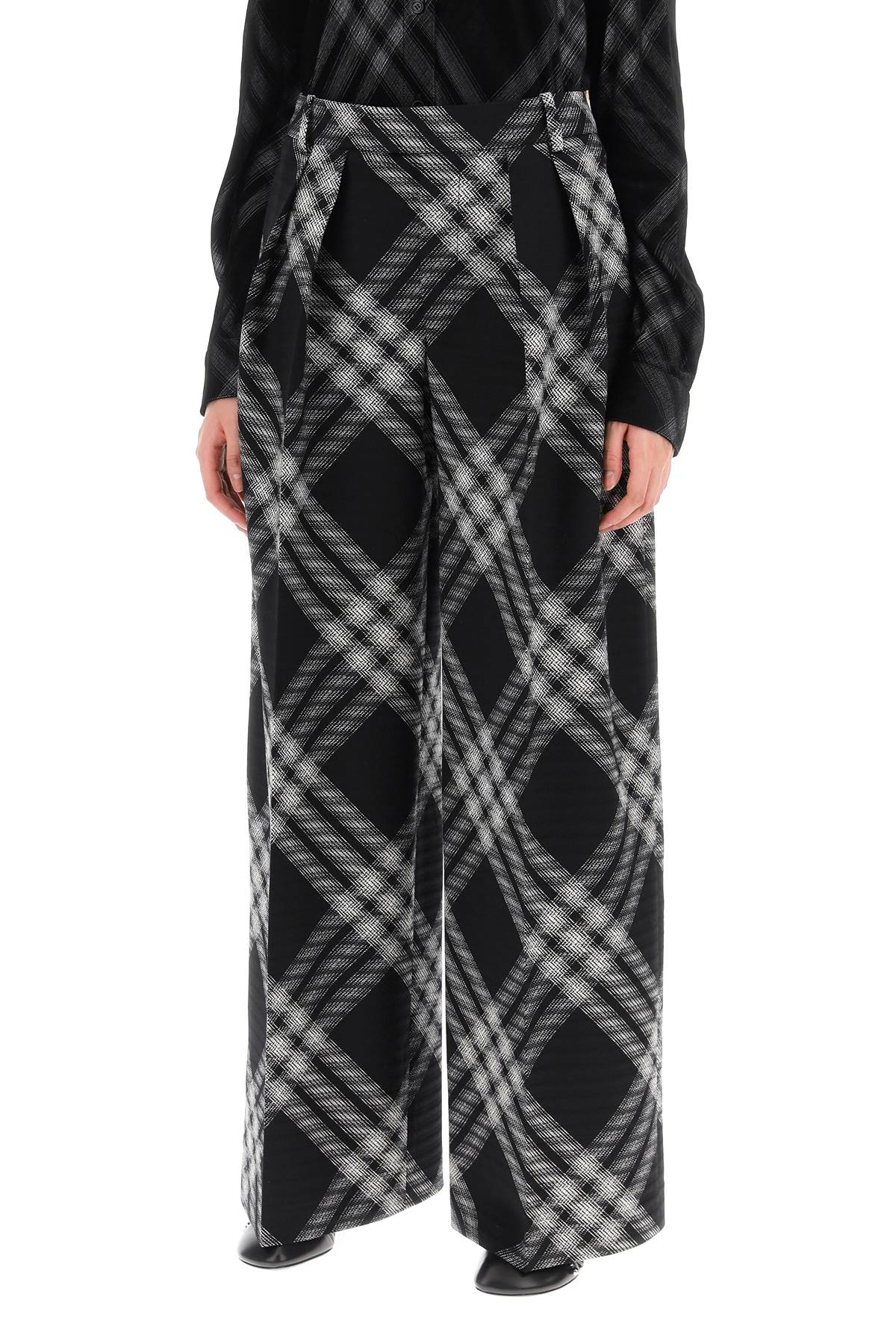 Burberry double pleated checkered palazzo pants image 3