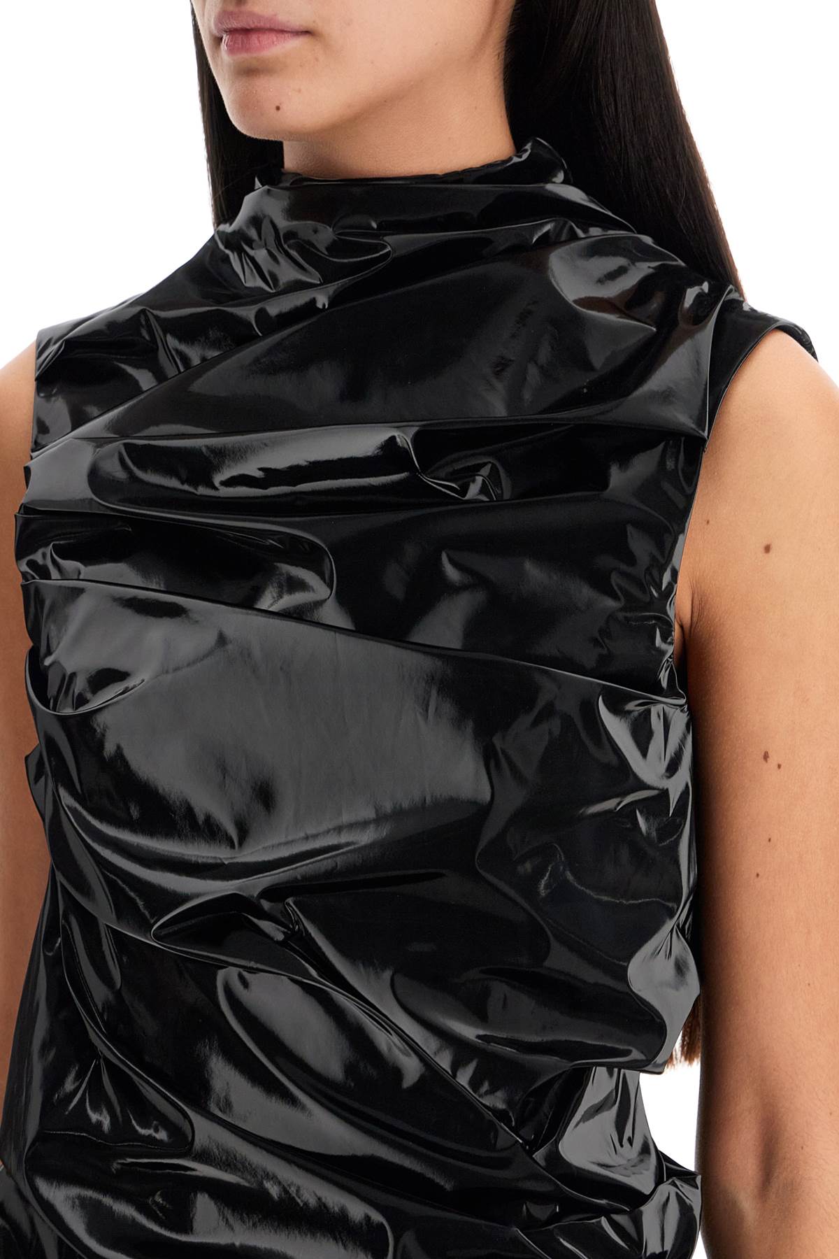 Alexander McQueen Draped Laminated Jersey Sheath Dress image 3