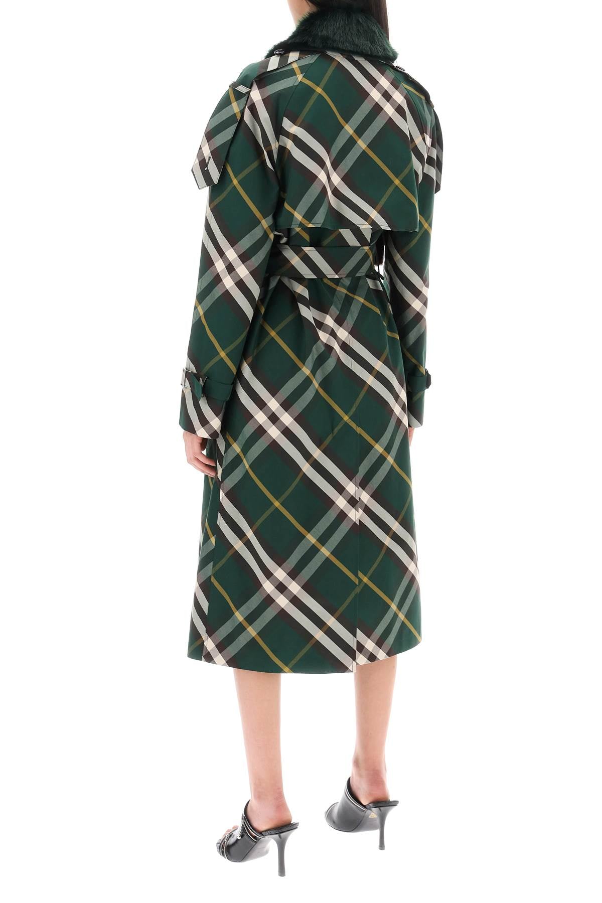 Burberry kensington trench coat with check pattern image 2