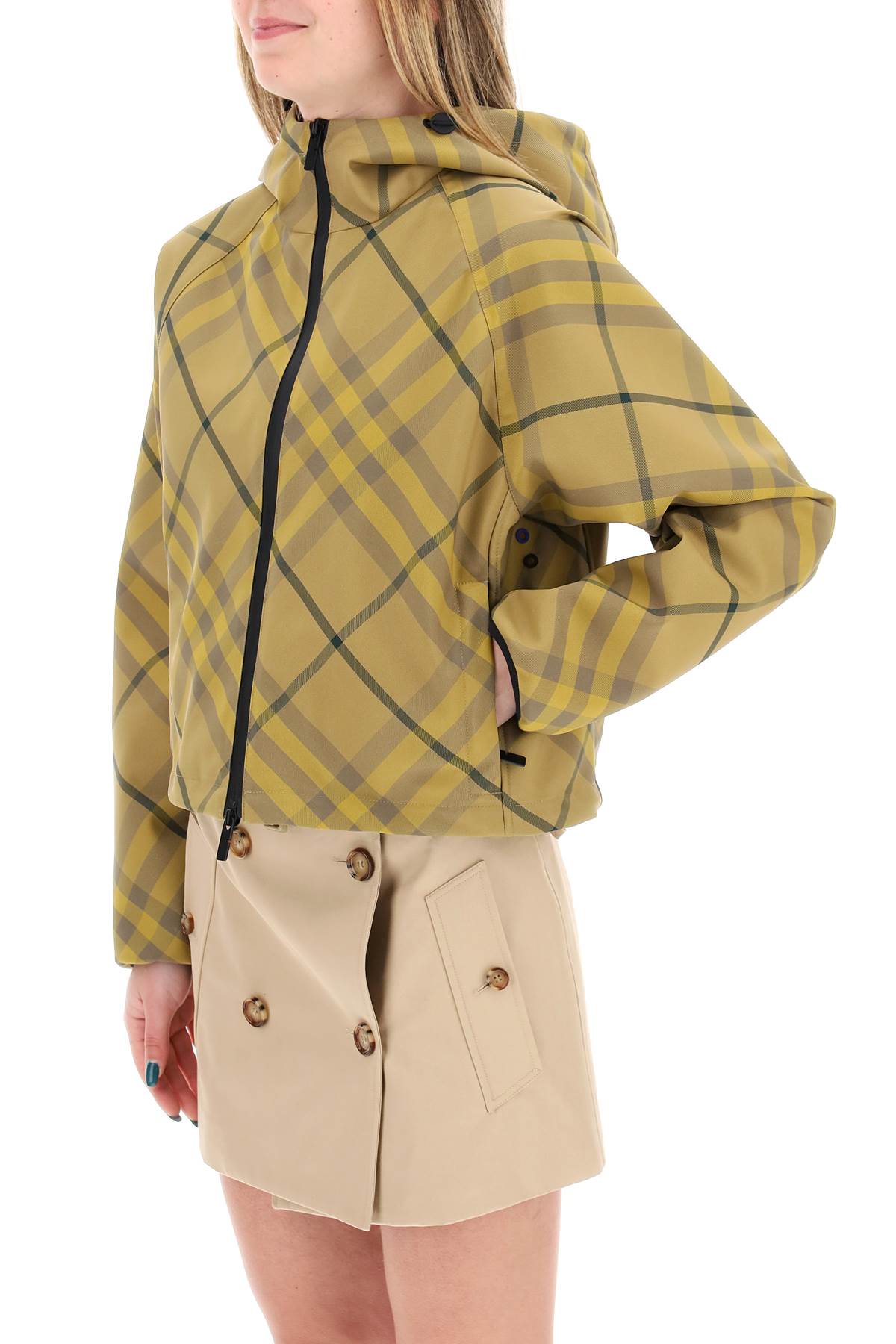 Cropped Burberry Check Technical Twill Jacket image 3