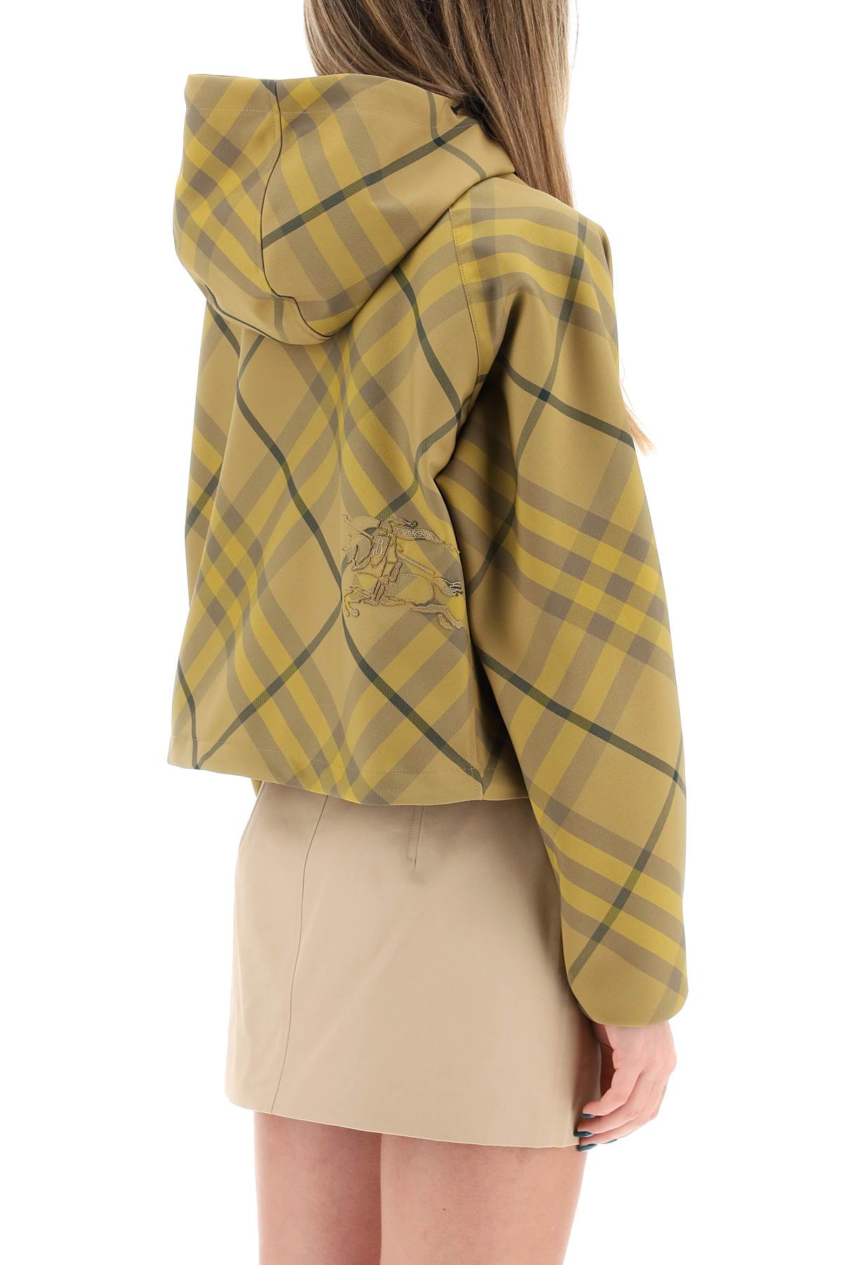 Cropped Burberry Check Technical Twill Jacket image 2