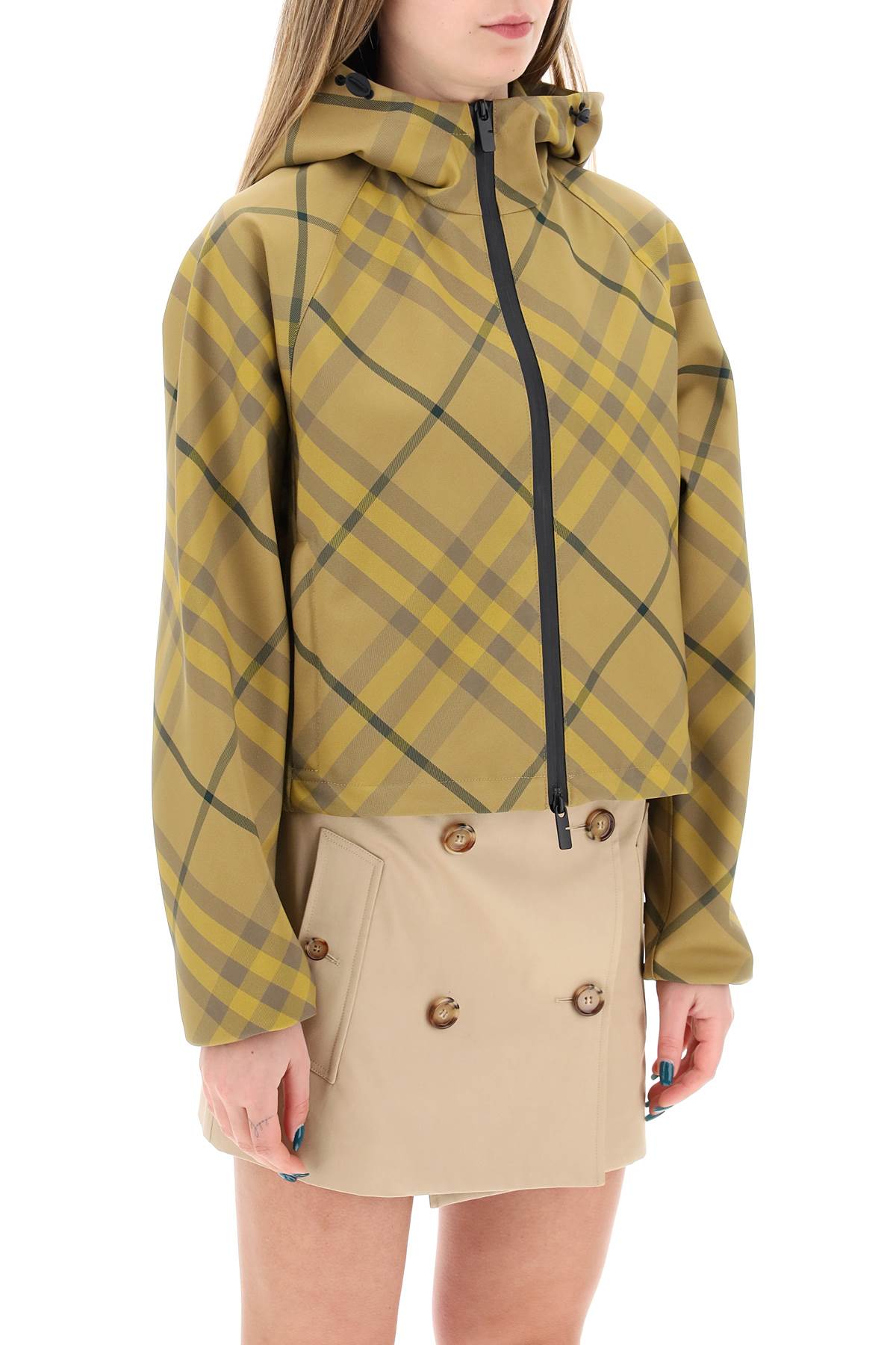 Cropped Burberry Check Technical Twill Jacket image 1