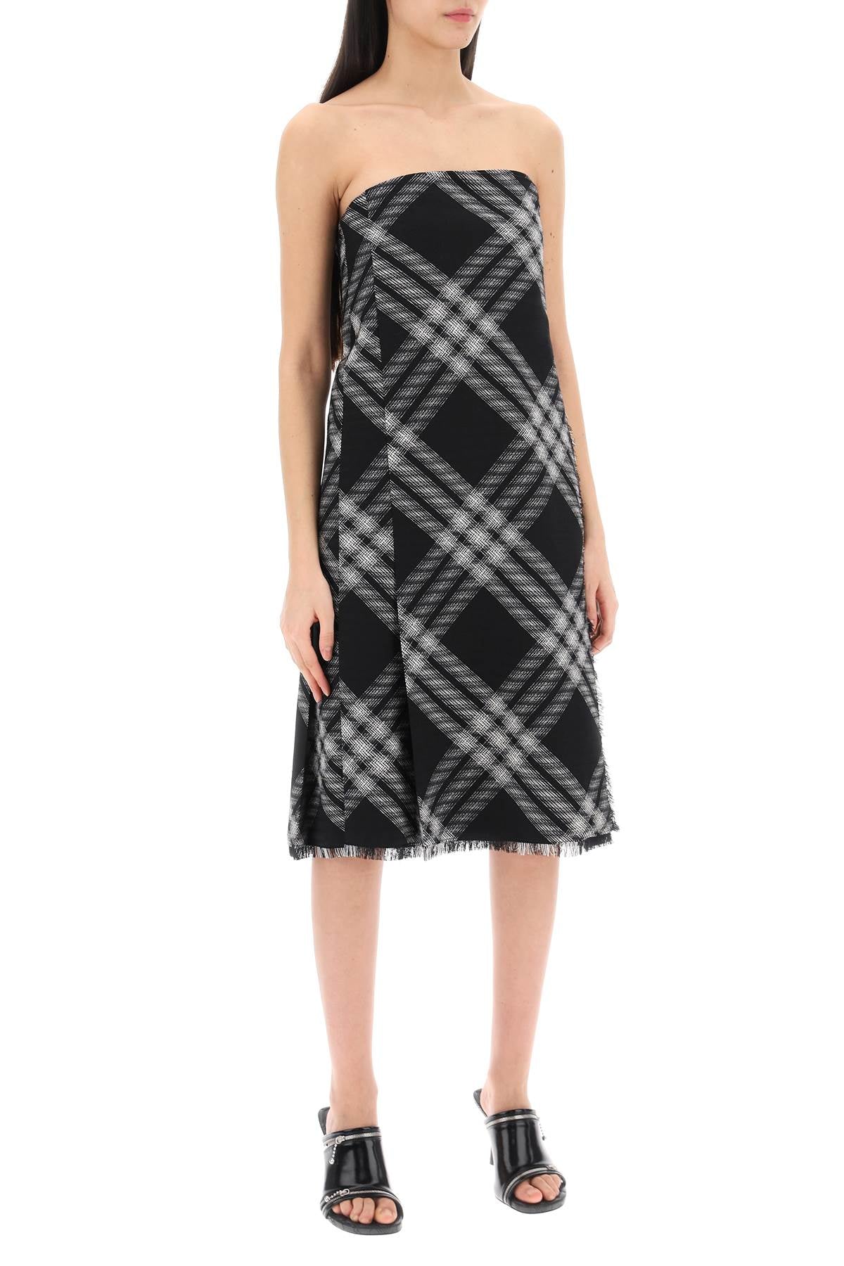 Burberry midi dress with check pattern image 1