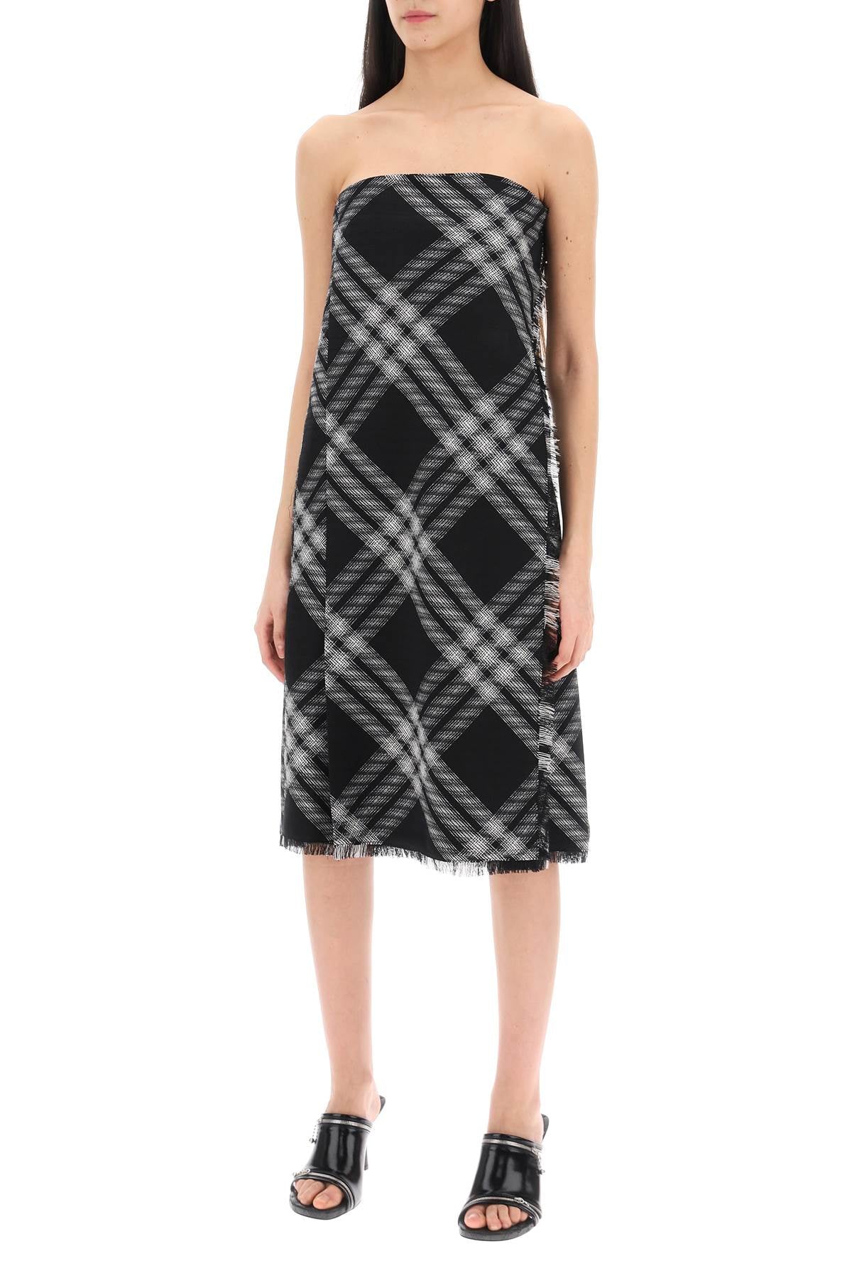 Burberry midi dress with check pattern image 3