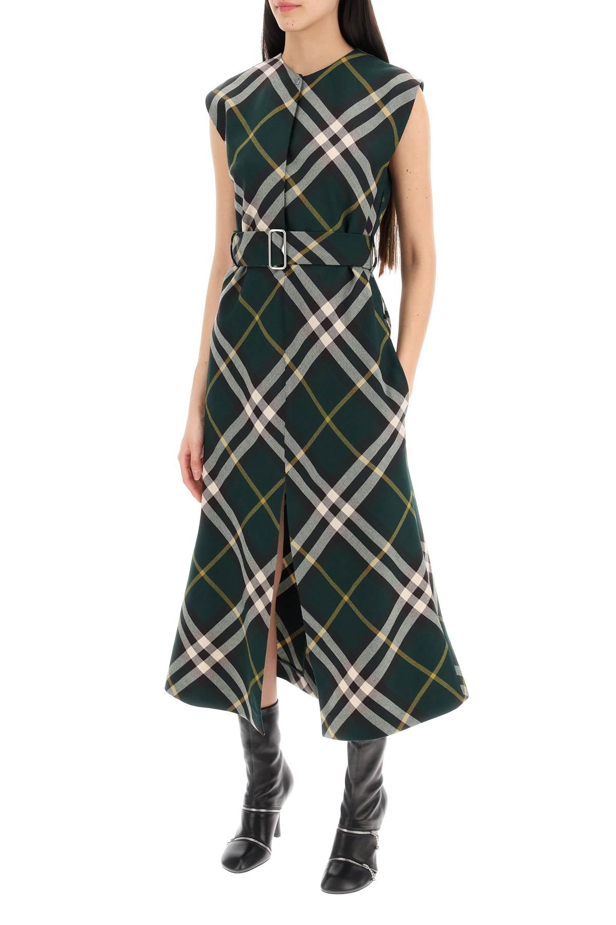 Burberry ered wool midi dress image 3