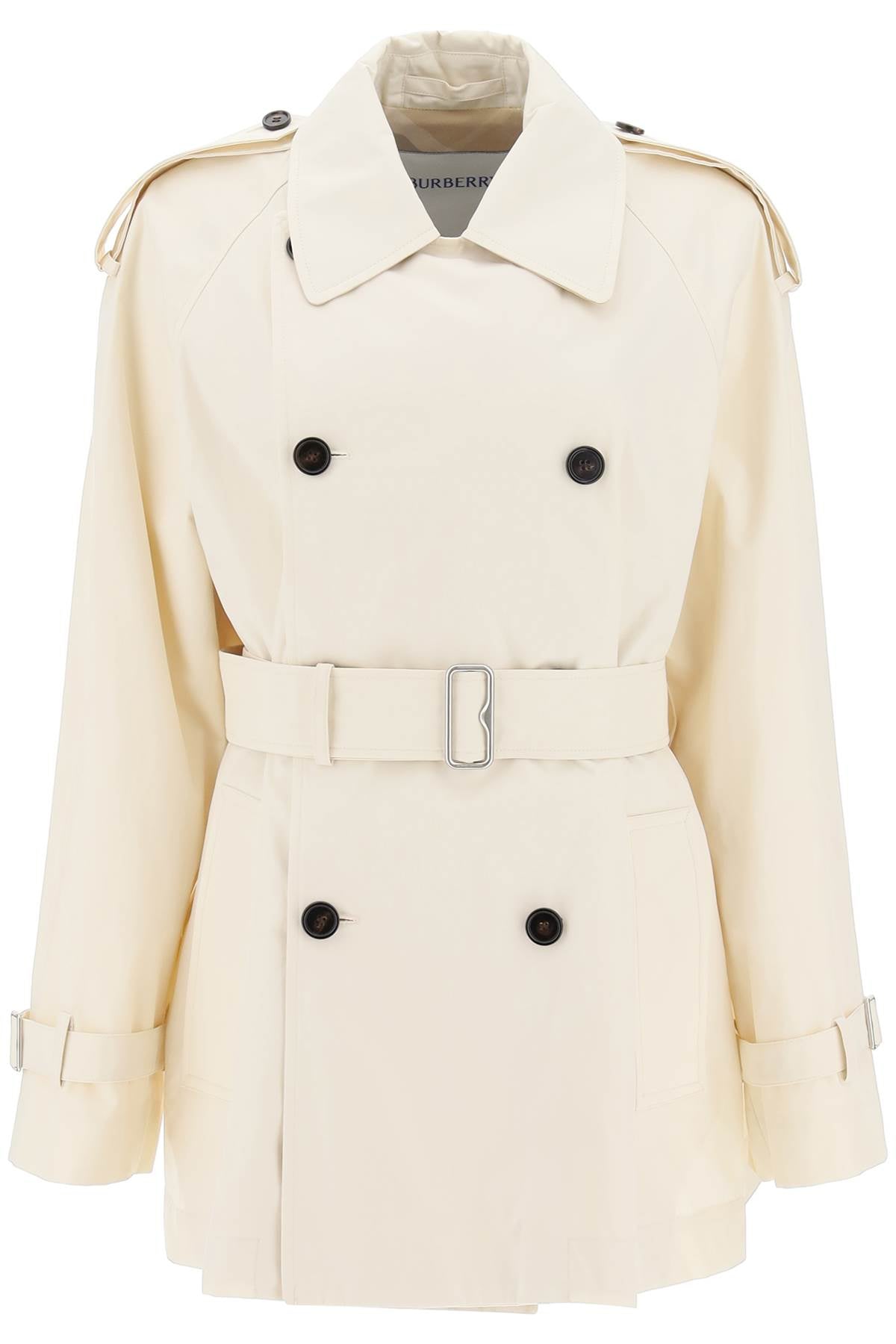 Burberry short cotton gabardine trench coat image 0