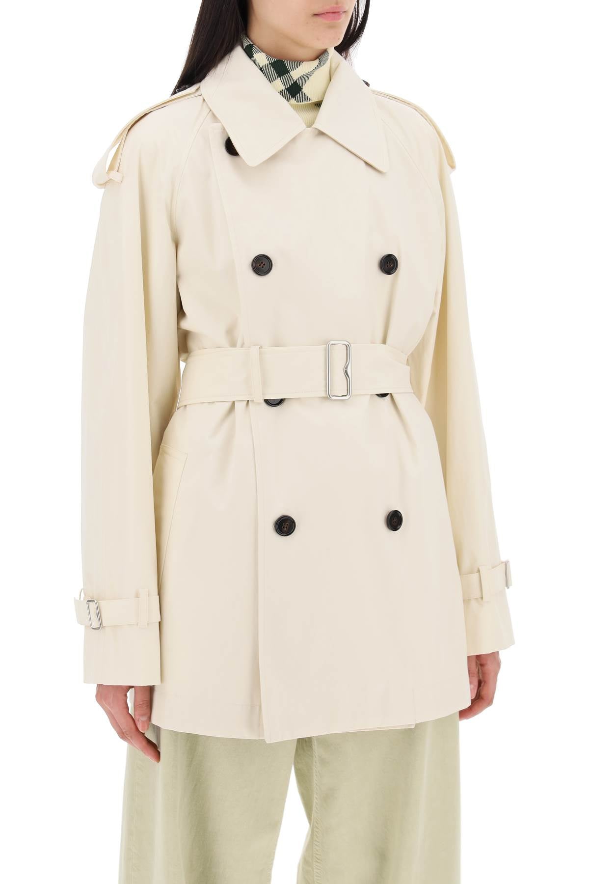 Burberry short cotton gabardine trench coat image 1