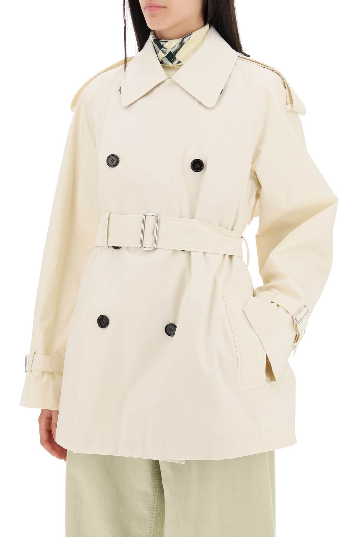 Burberry short cotton gabardine trench coat image 3