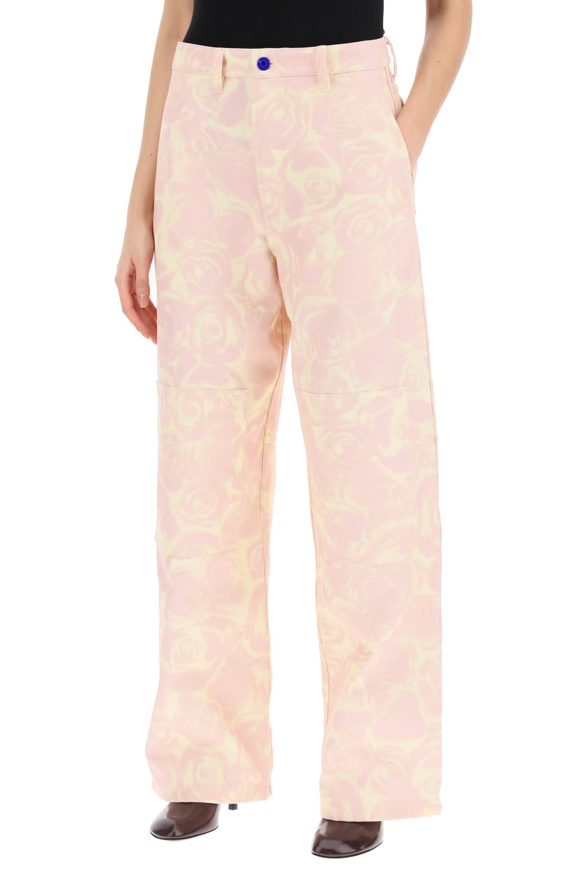 Burberry "rose print canvas workwear pants" image 3