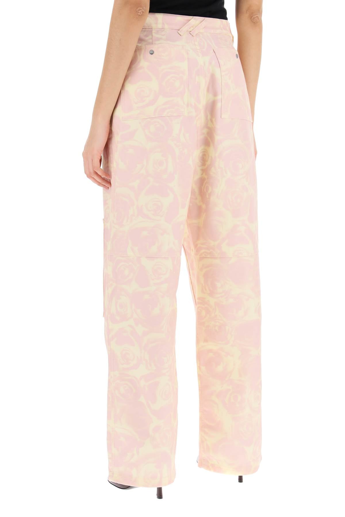 Burberry "rose print canvas workwear pants" image 2