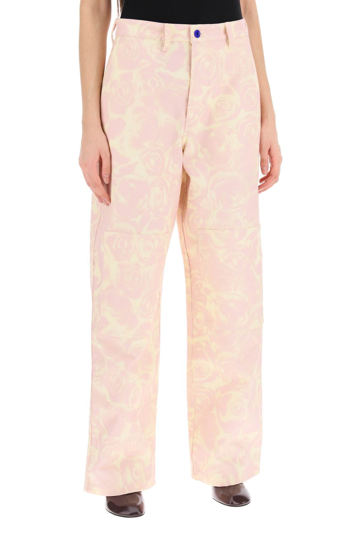 Burberry "rose print canvas workwear pants" image 1