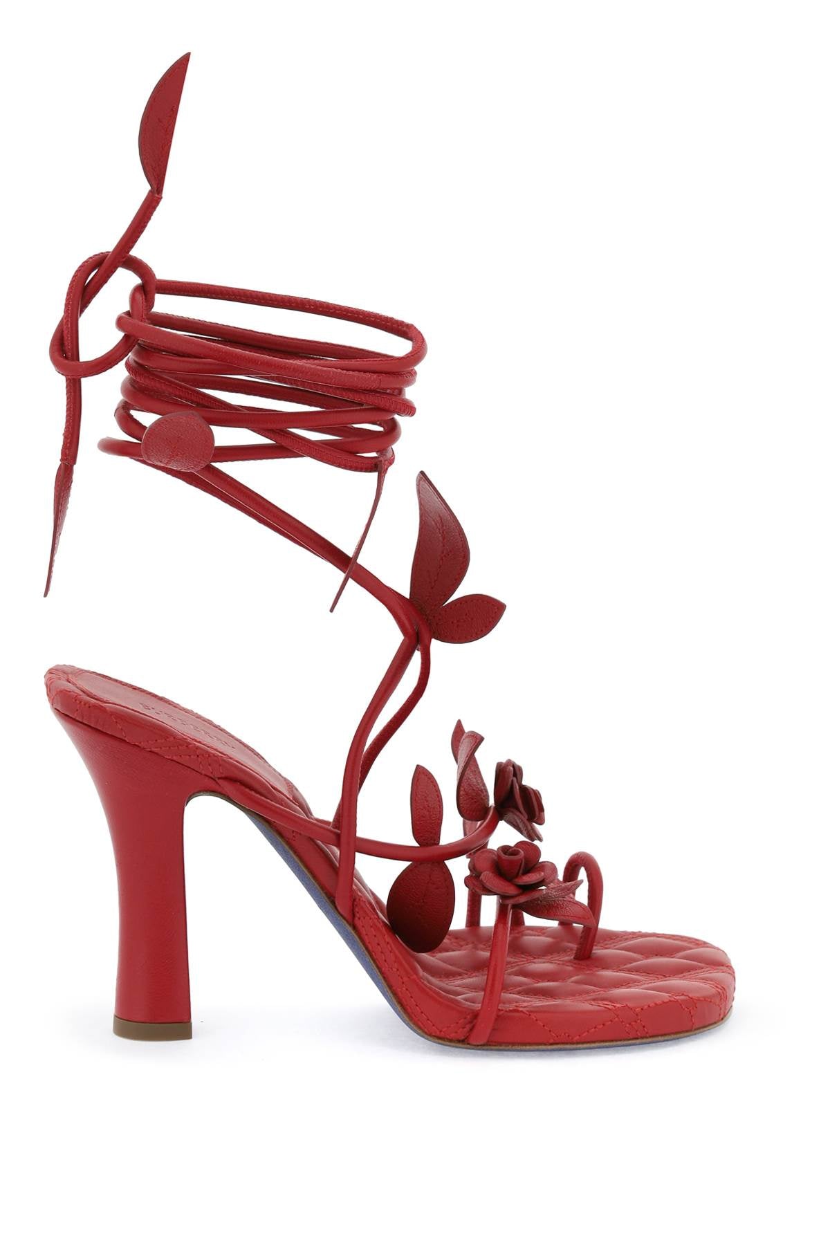 Burberry ivy flora leather sandals with heel. image 0