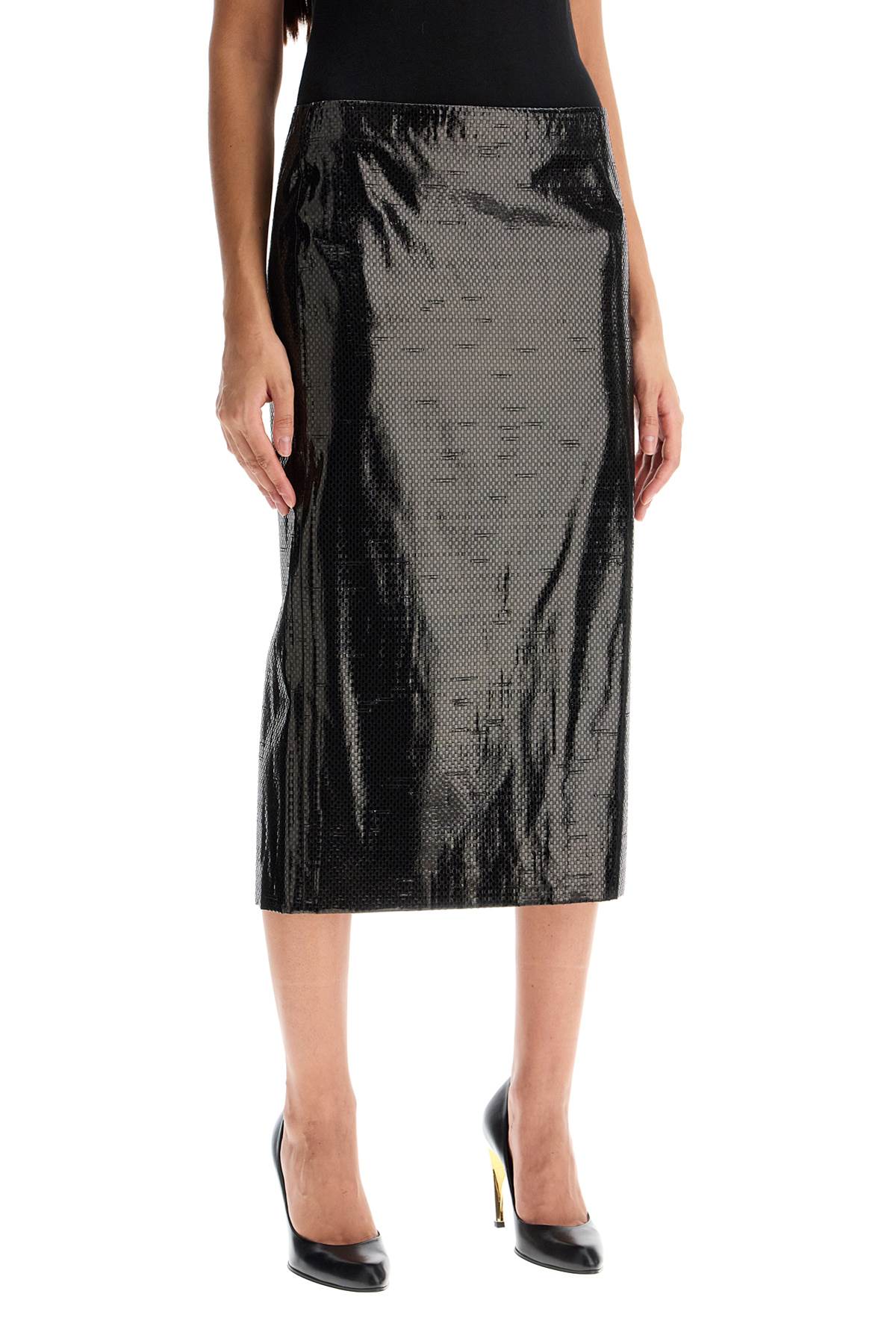 Alexander McQueen Silk Tarpaulin Midi Skirt image 1