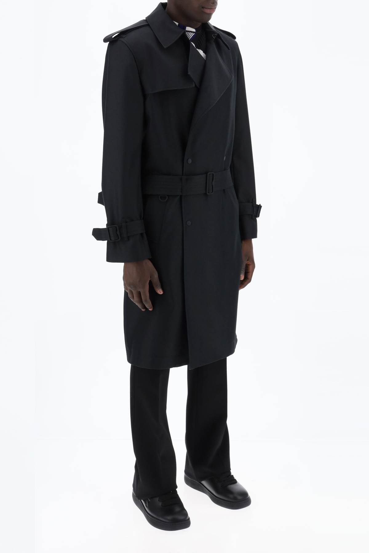 Burberry double-breasted silk blend trench coat image 1