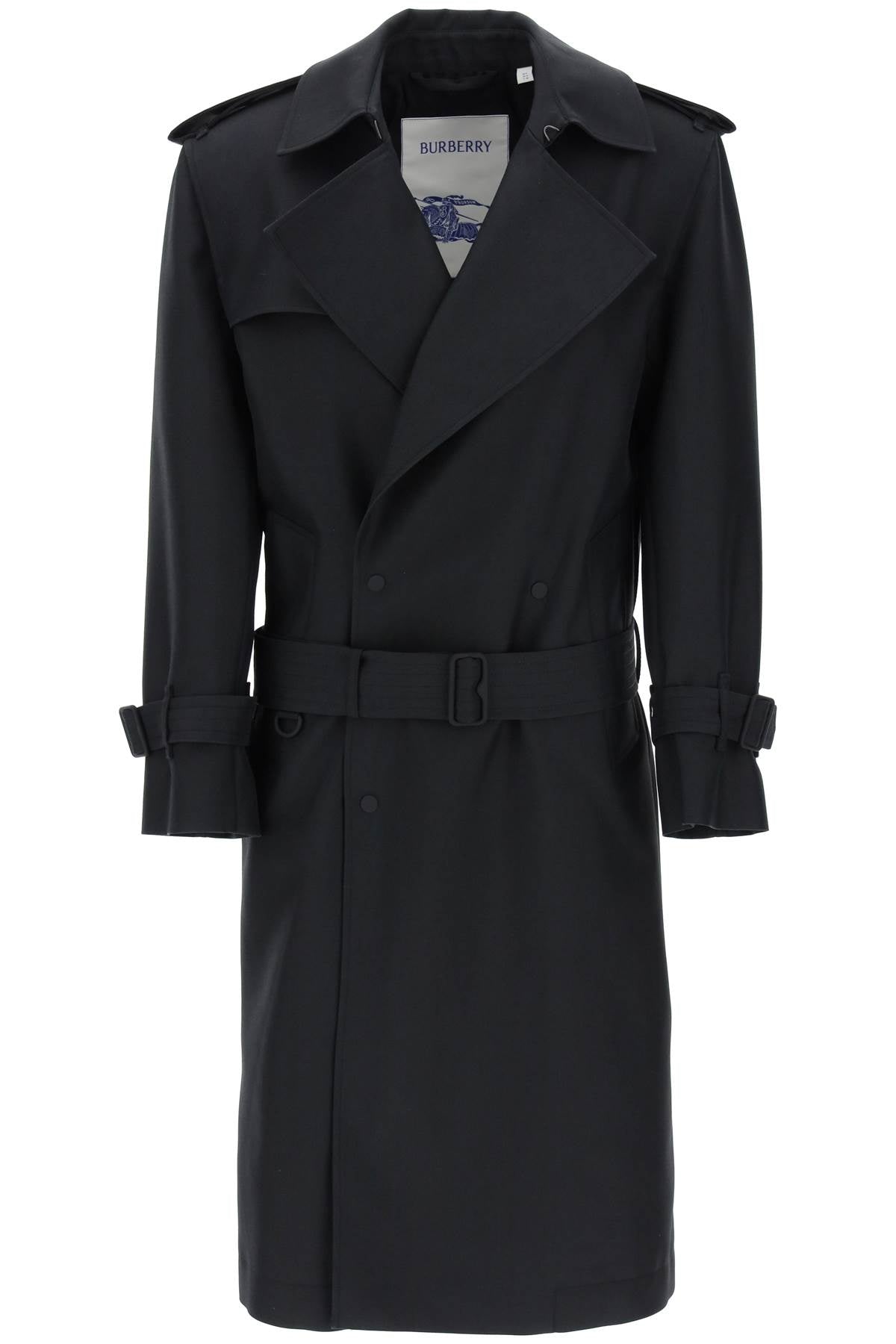 Burberry double-breasted silk twill trench coat image 0