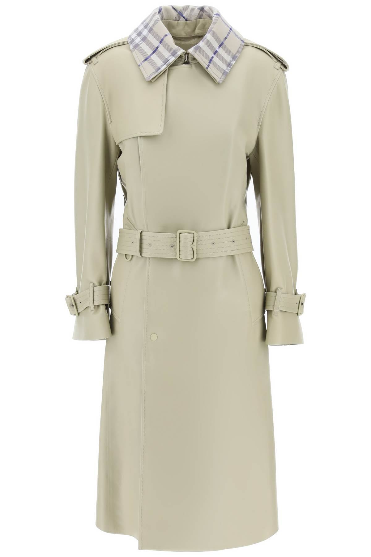 Burberry long leather trench coat image 0