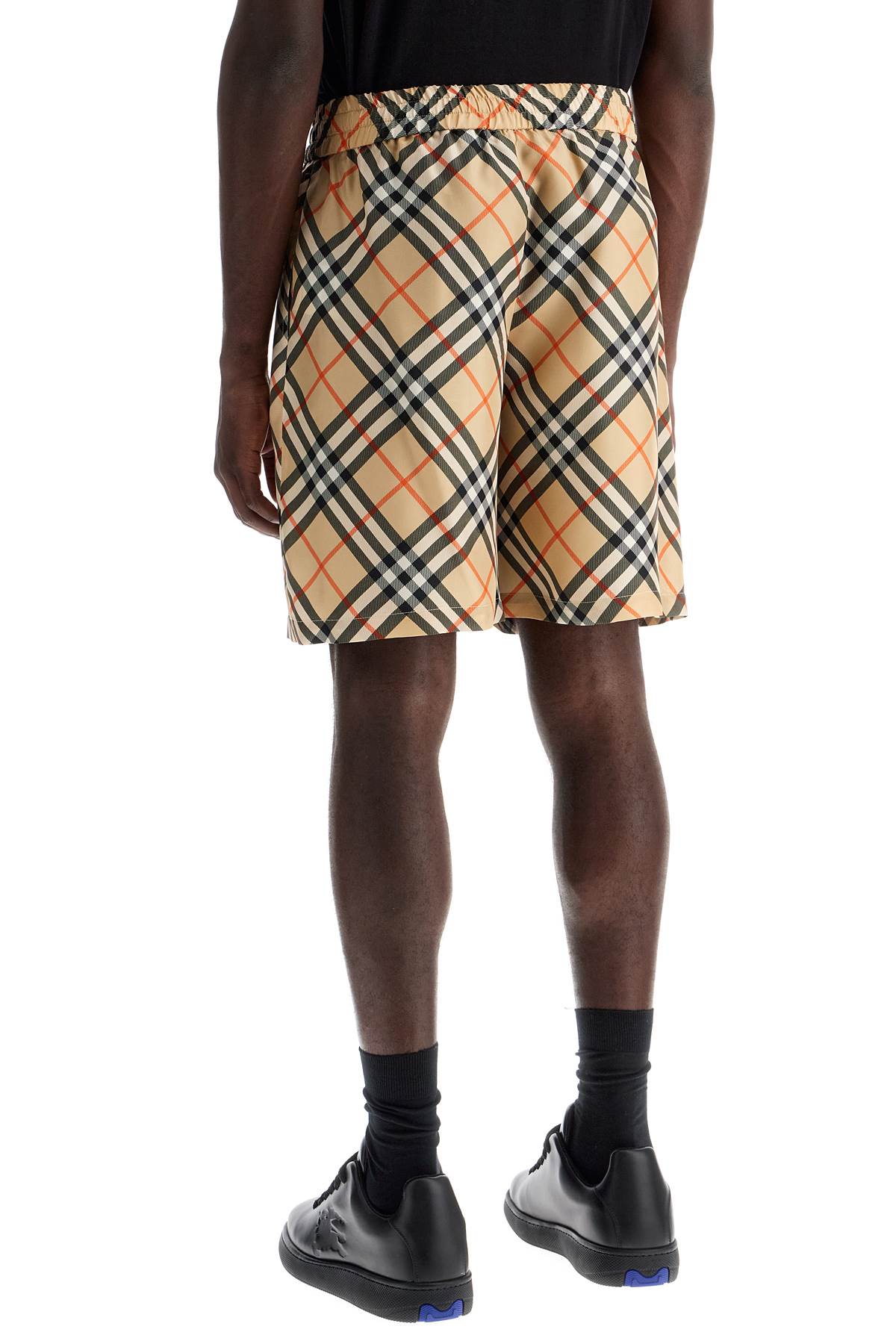 Burberry ered silk bermuda shorts for men image 2