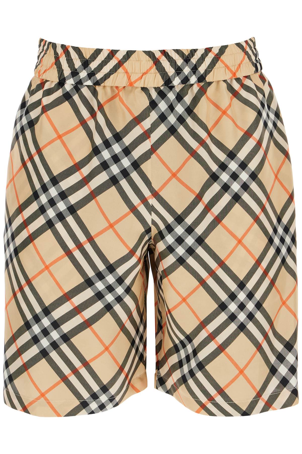 Women's Burberry Check Silk Shorts image 0