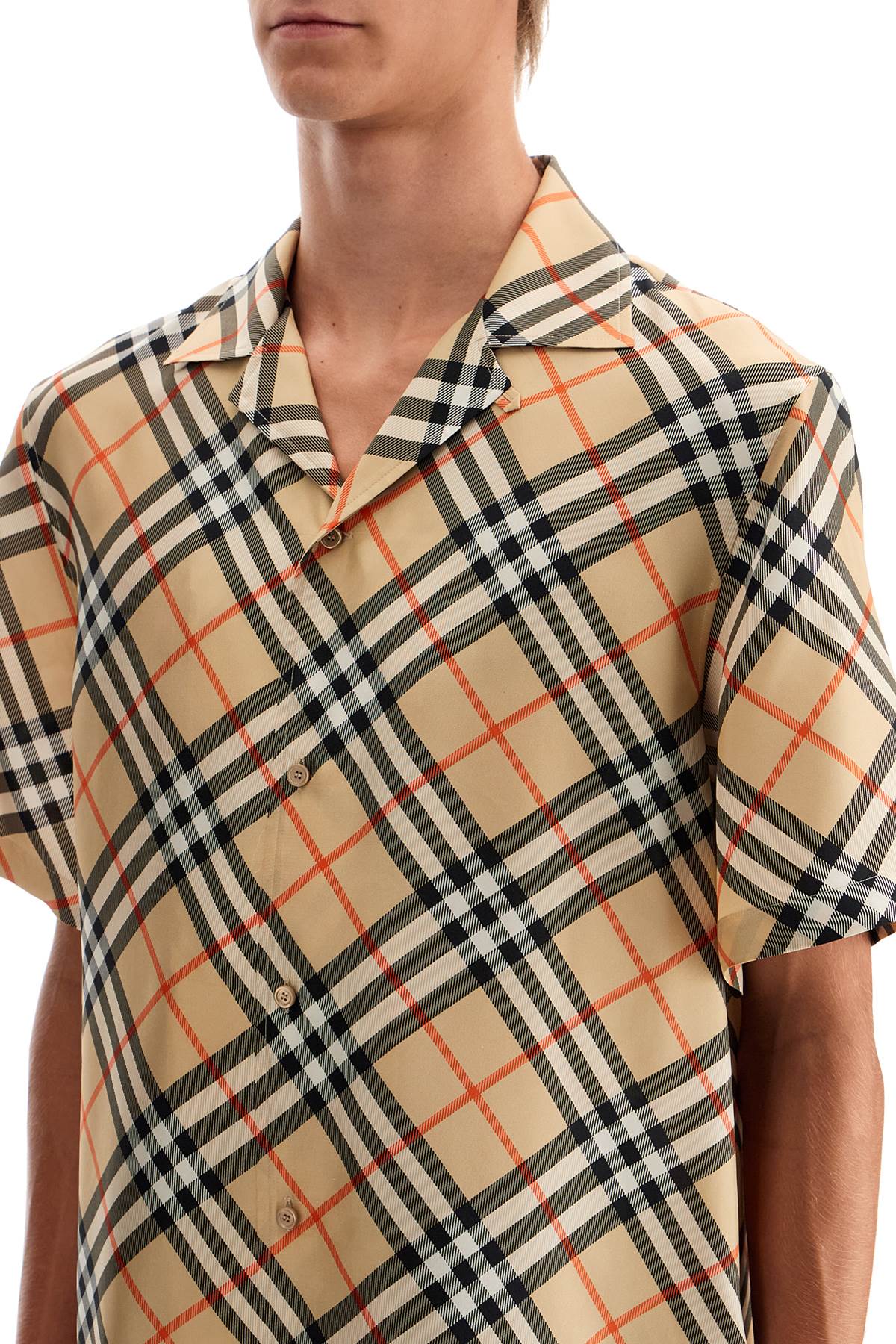 Burberry ered silk short-sleeved shirt image 3