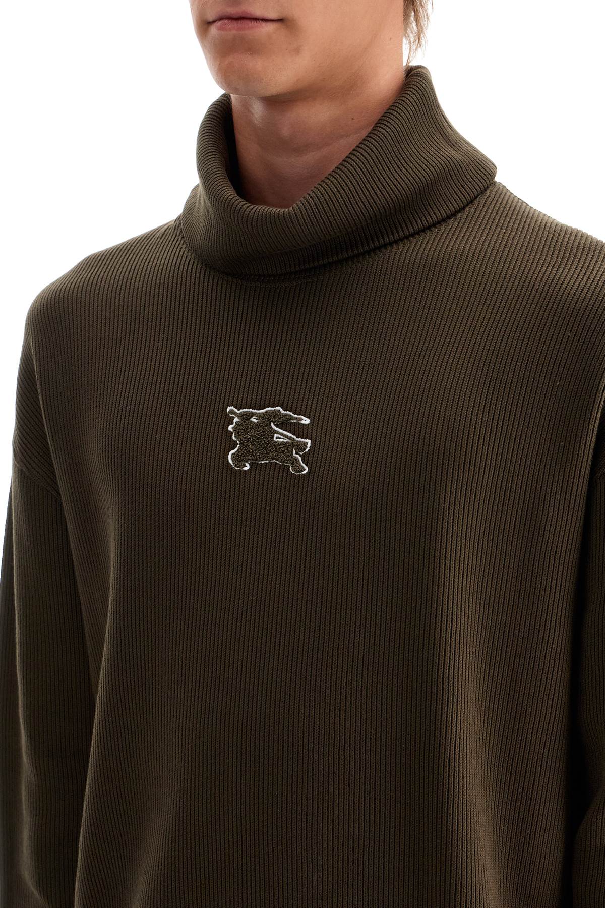 Burberry Ribbed Cotton Pullover with Embroidered Detail image 3