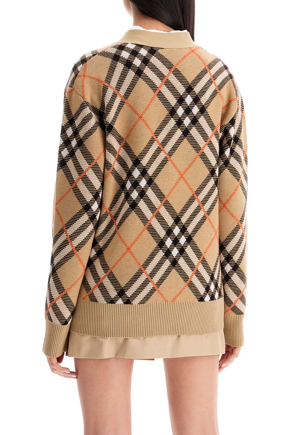 Burberry Oversized Tartan Cardigan in Jacquard Wool image 2