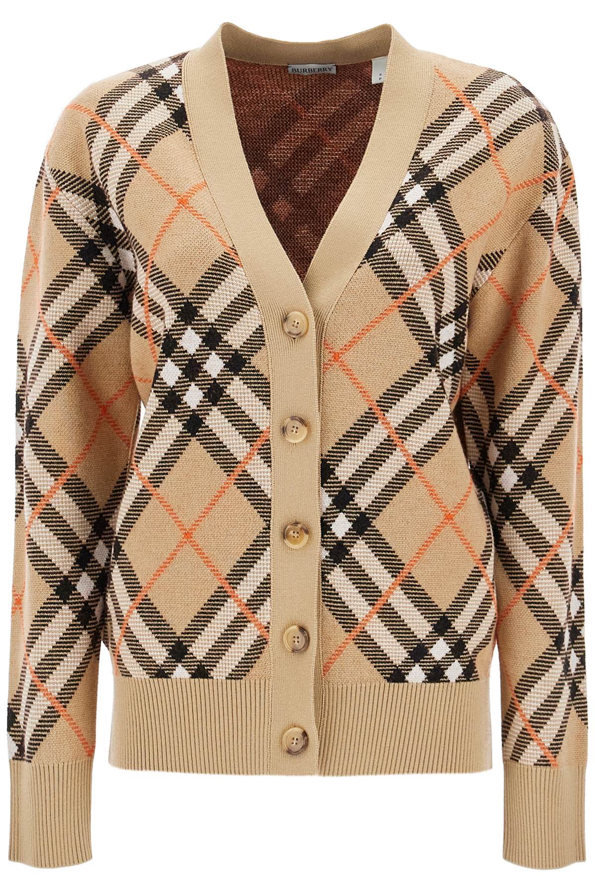 Burberry Oversized Tartan Cardigan in Jacquard Wool image 0