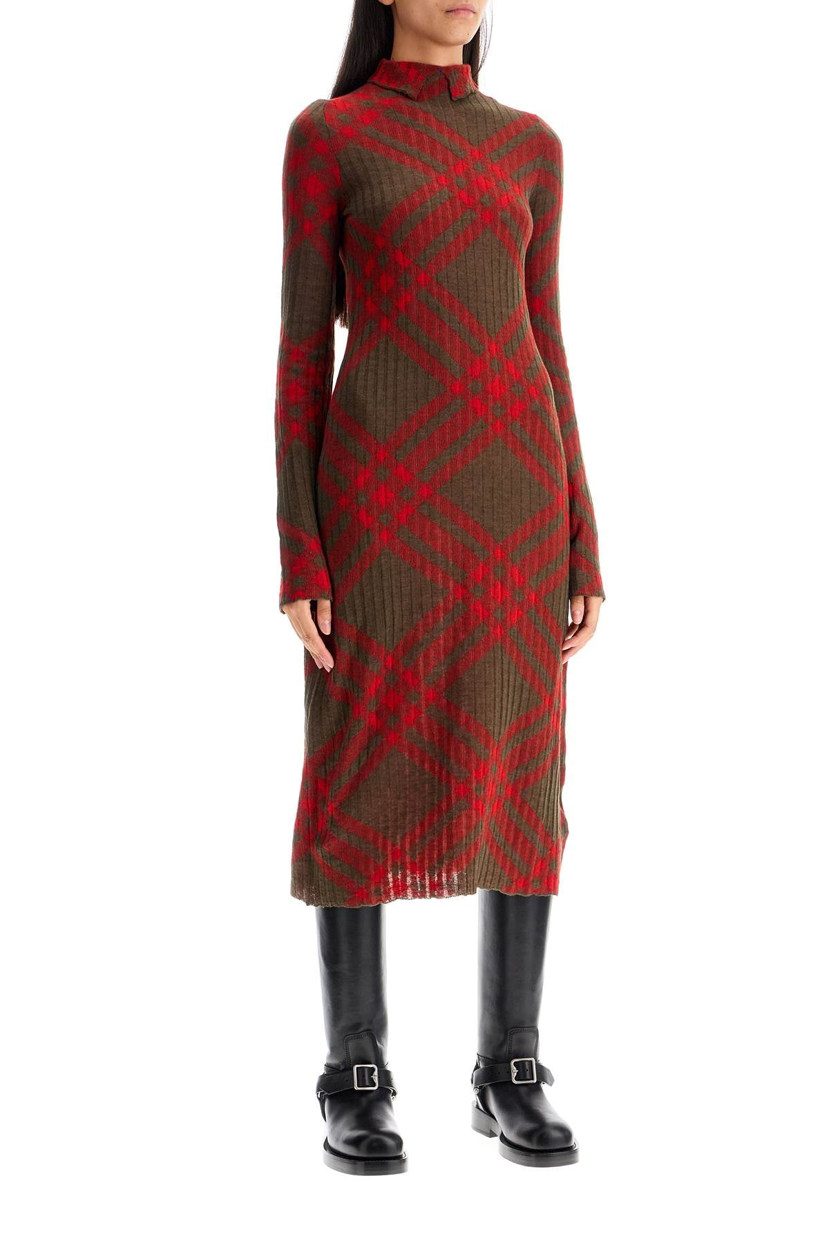 Burberry ered wool blend midi dress image 1