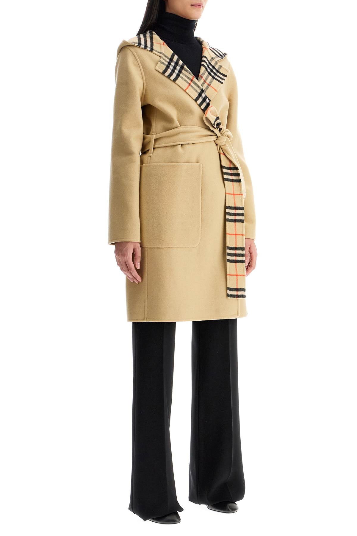 Burberry Reversible Wool Coat with Iconic Check Pattern image 1