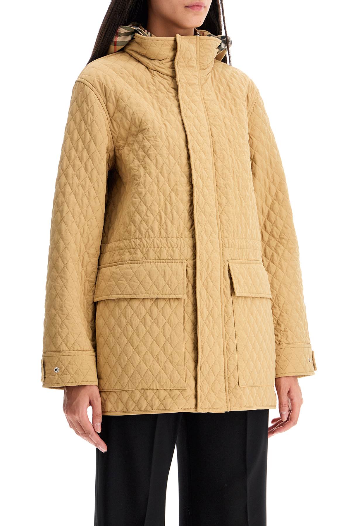 Burberry Quilted Nylon Jacket with Removable Tartan Hood image 1