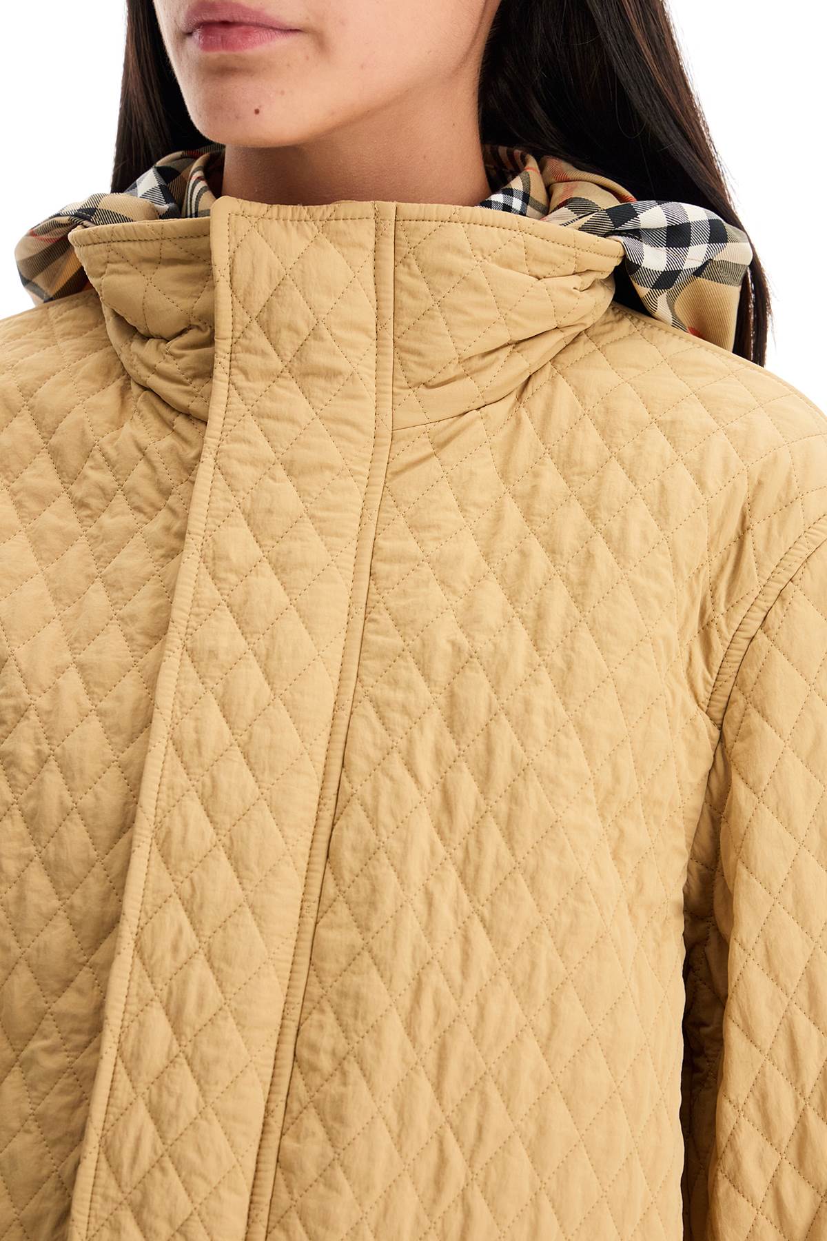 Burberry Quilted Nylon Jacket with Removable Tartan Hood image 3