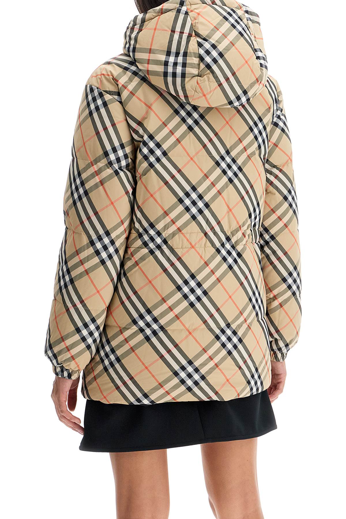 Reversible Burberry Check & Black Down Midi Jacket image 2