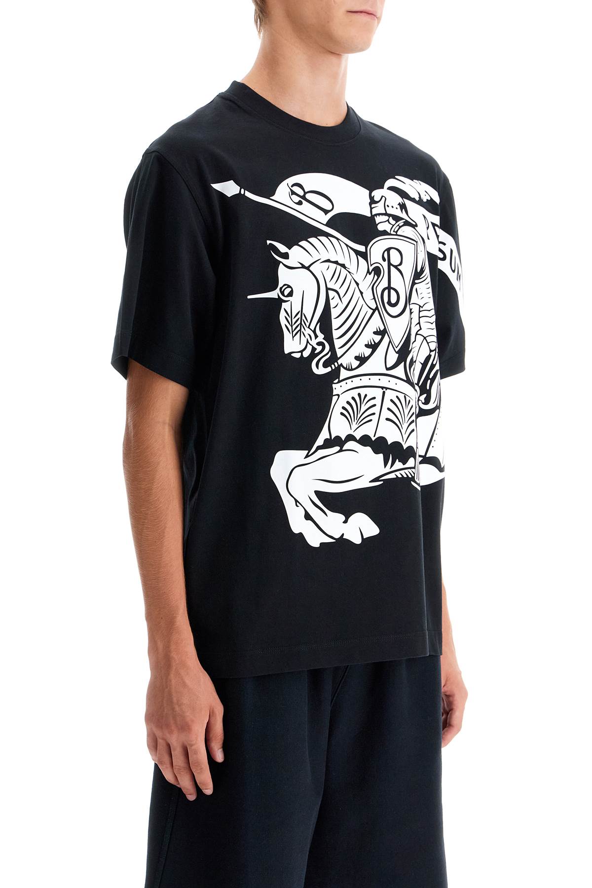 Burberry Equestrian Knight Printed Cotton T-Shirt image 1