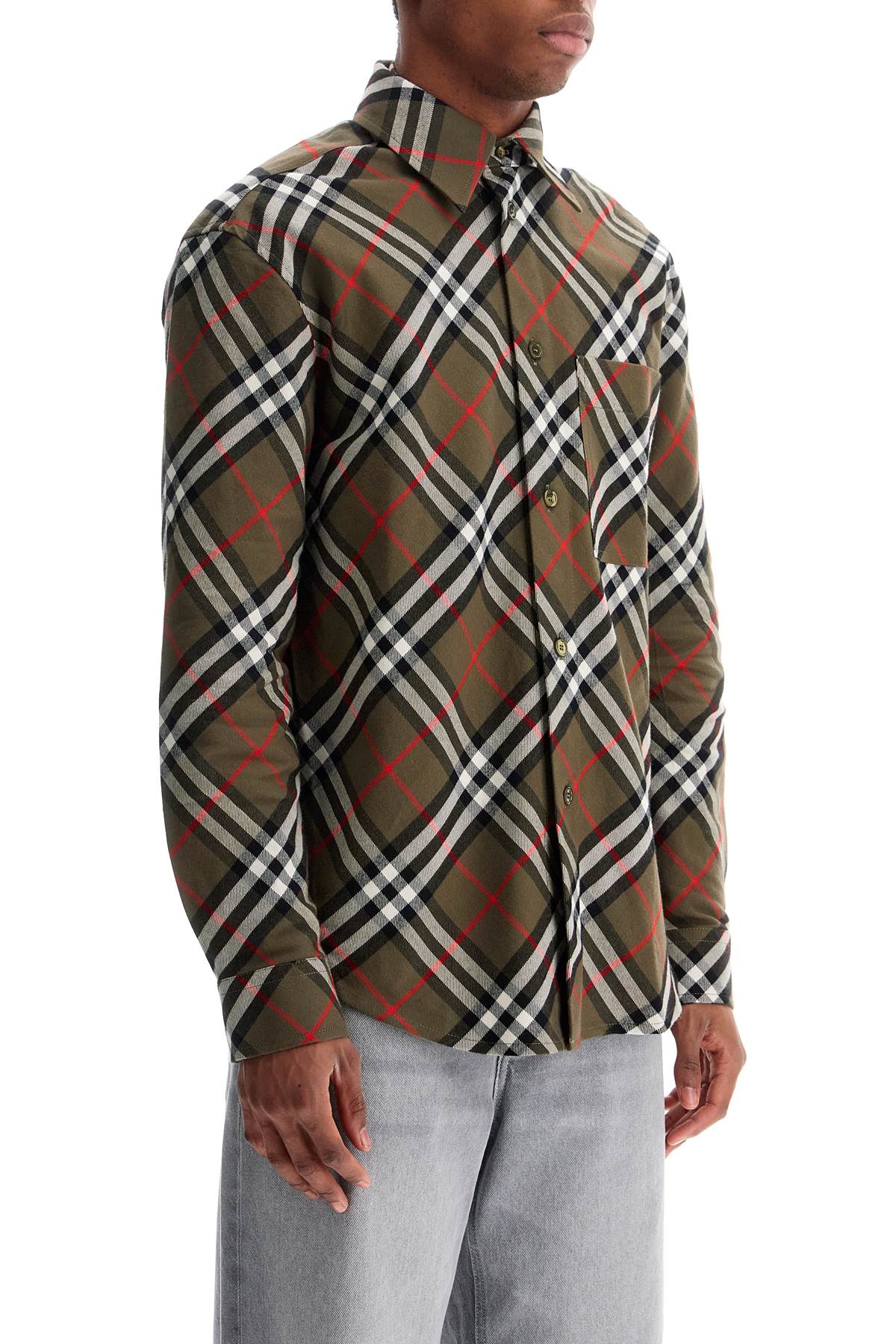 Burberry Cotton Flannel Shirt - Relaxed Fit, Italian Collar image 1