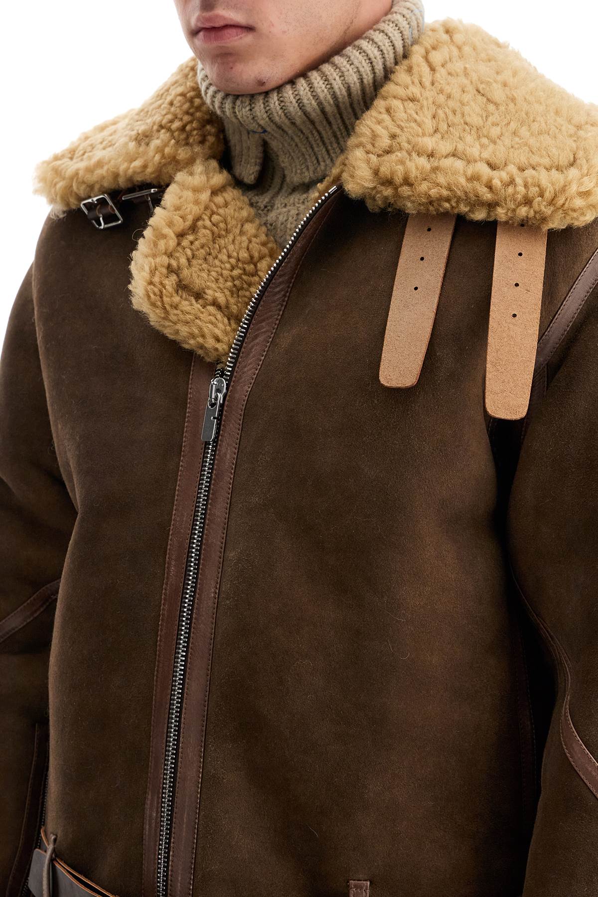 Burberry shearling aviator jacket for image 3