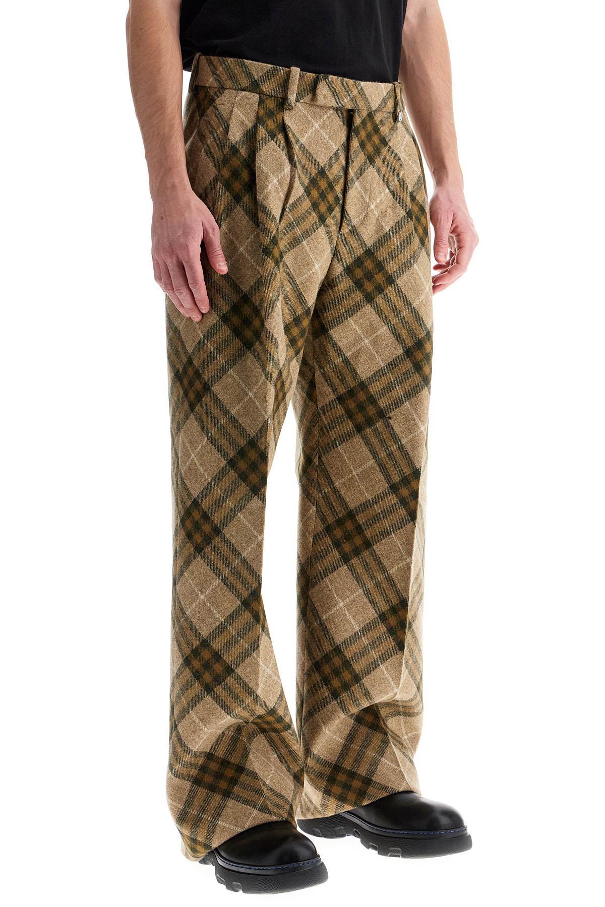 Burberry Check Wool Tailored Trousers image 1