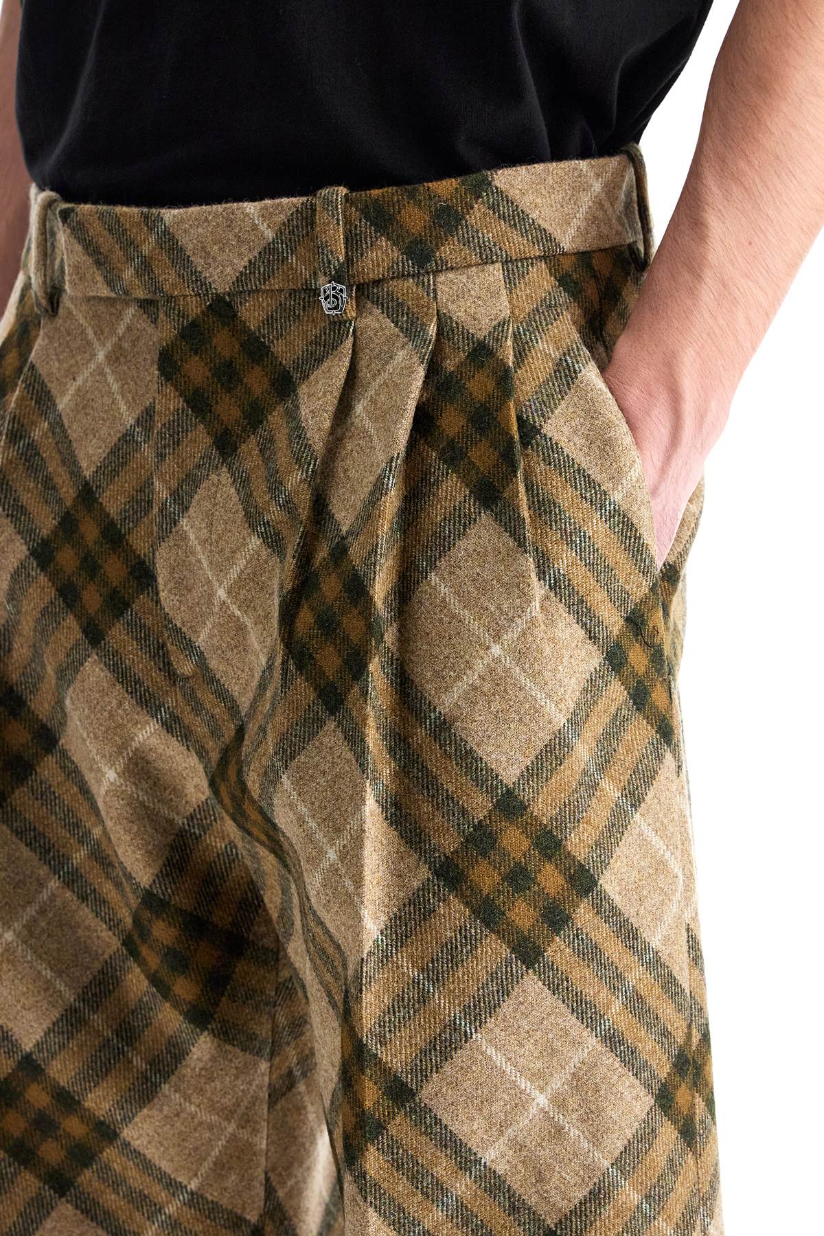 Burberry Check Wool Tailored Trousers image 3