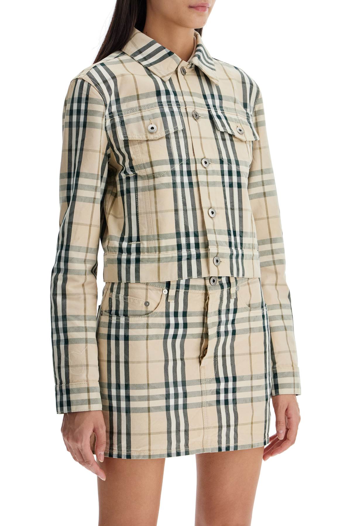 Burberry Cropped Check Cotton Jacket image 1